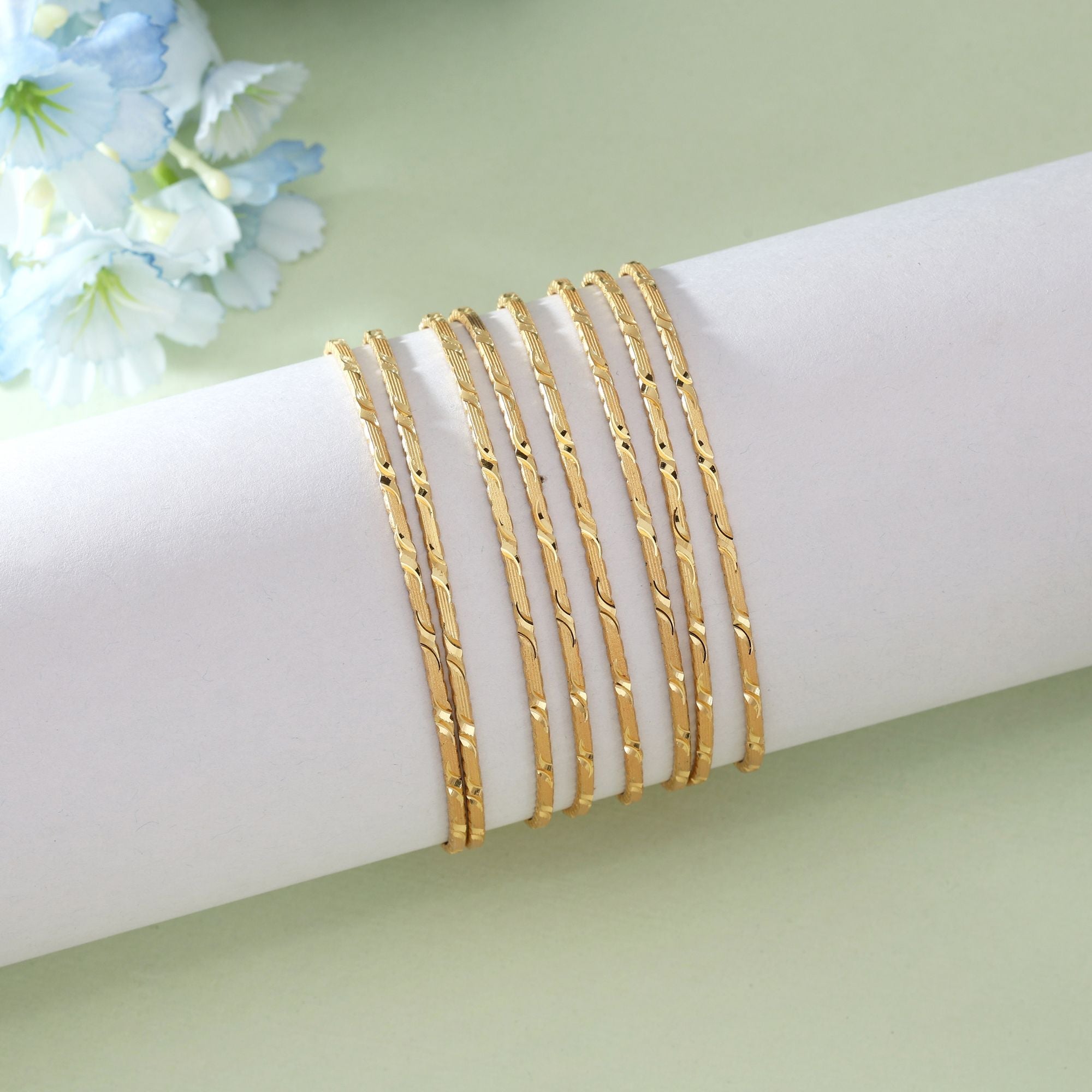 Gold Color 1 Set Of Fashion Bangle (PLKB130GLD)