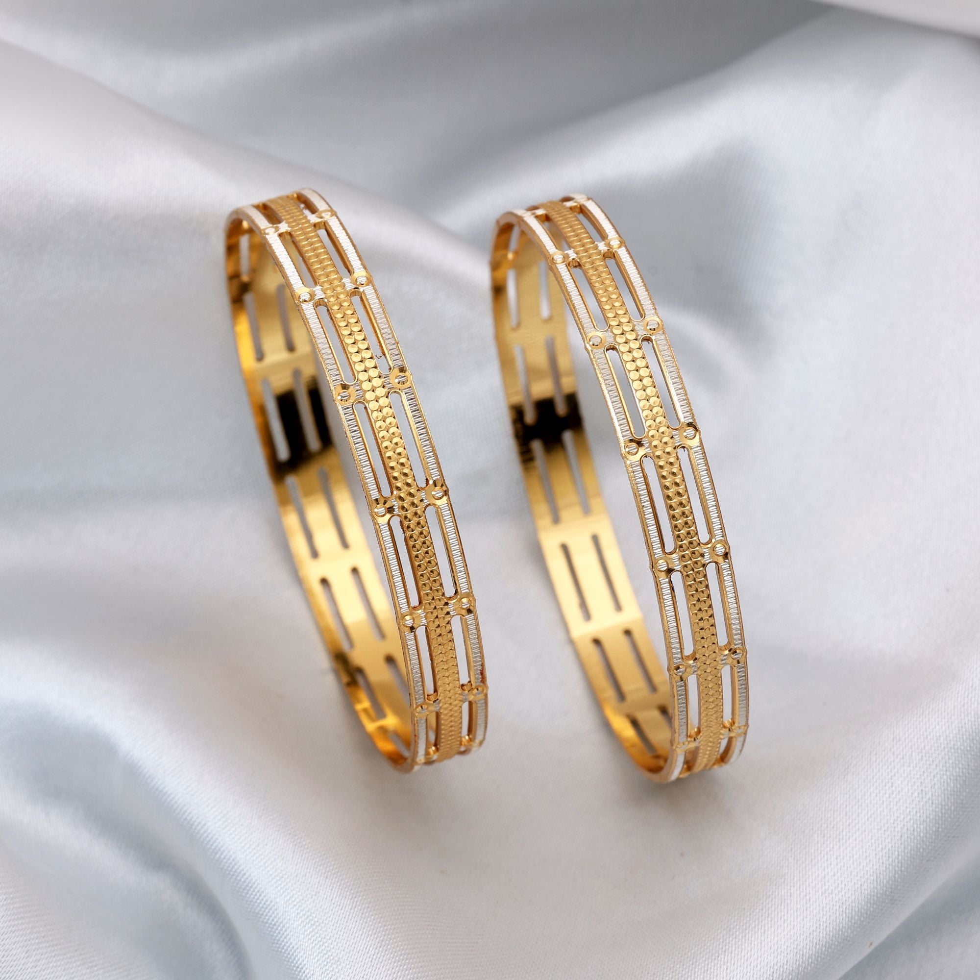 Gold Color 1 Pair Of Fashion Bangle (PLKB133GLD)