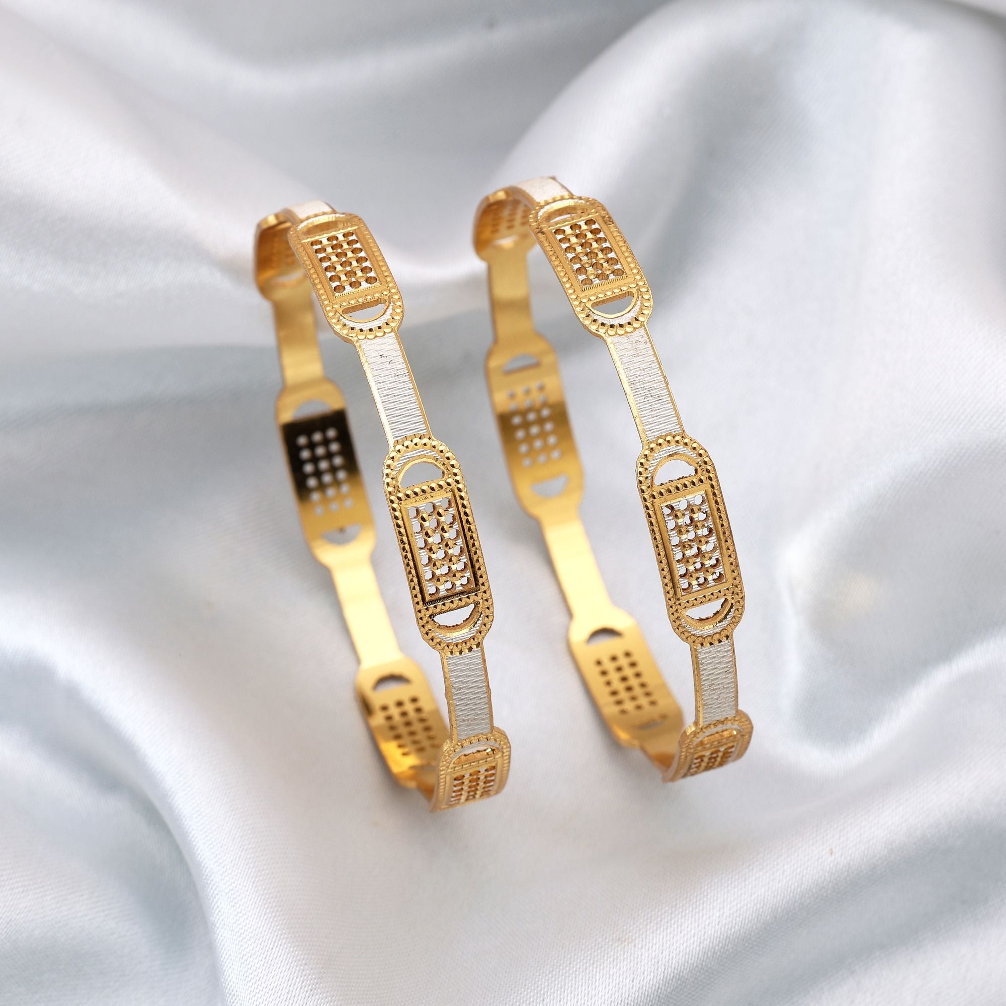 Gold Color 1 Pair Of Fashion Bangle (PLKB137GLD)