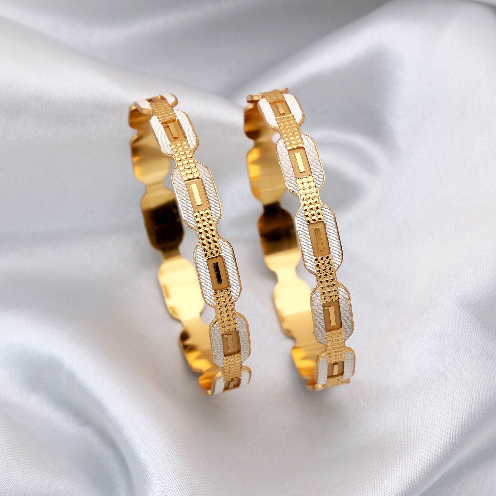 Gold Color 1 Pair Of Fashion Bangle (PLKB138GLD)
