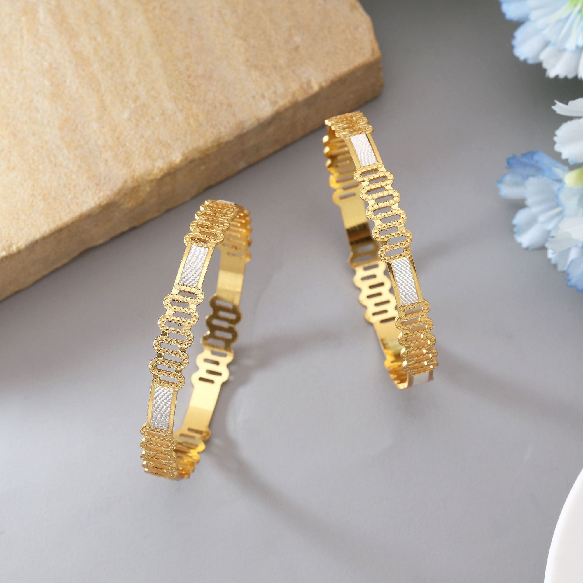 Gold Color 1 Pair Of Fashion Bangle (PLKB141GLD)