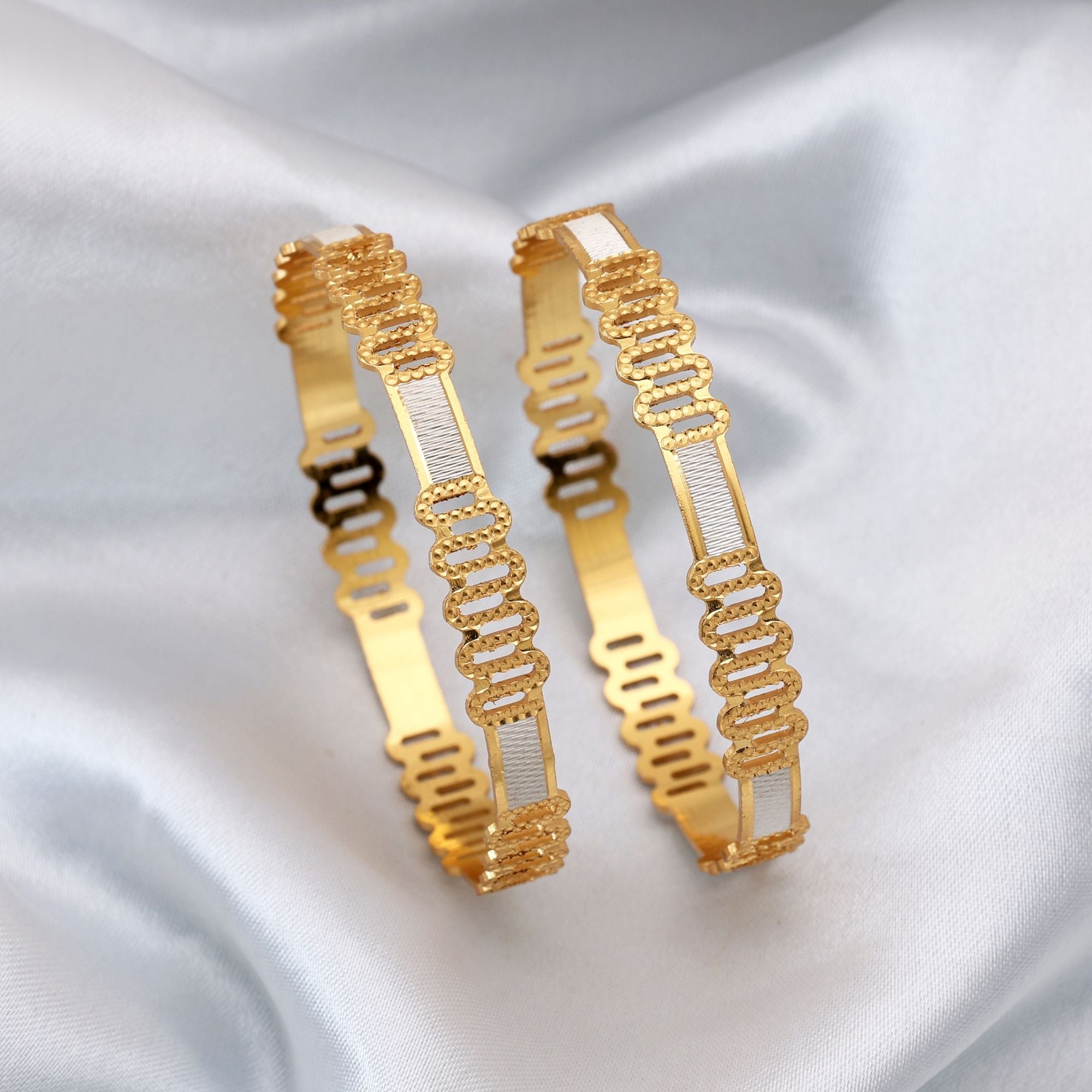 Gold Color 1 Pair Of Fashion Bangle (PLKB141GLD)