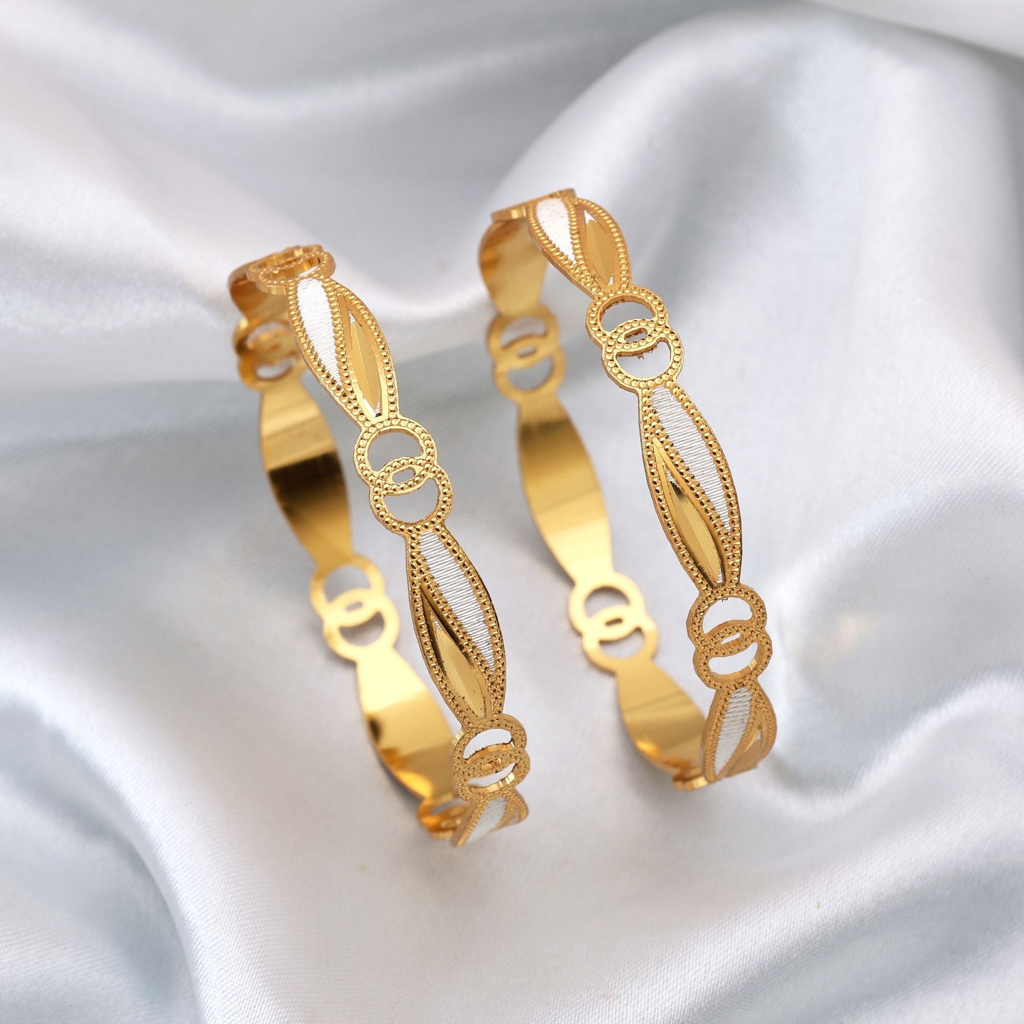 Gold Color 1 Pair Of Fashion Bangle (PLKB143GLD)