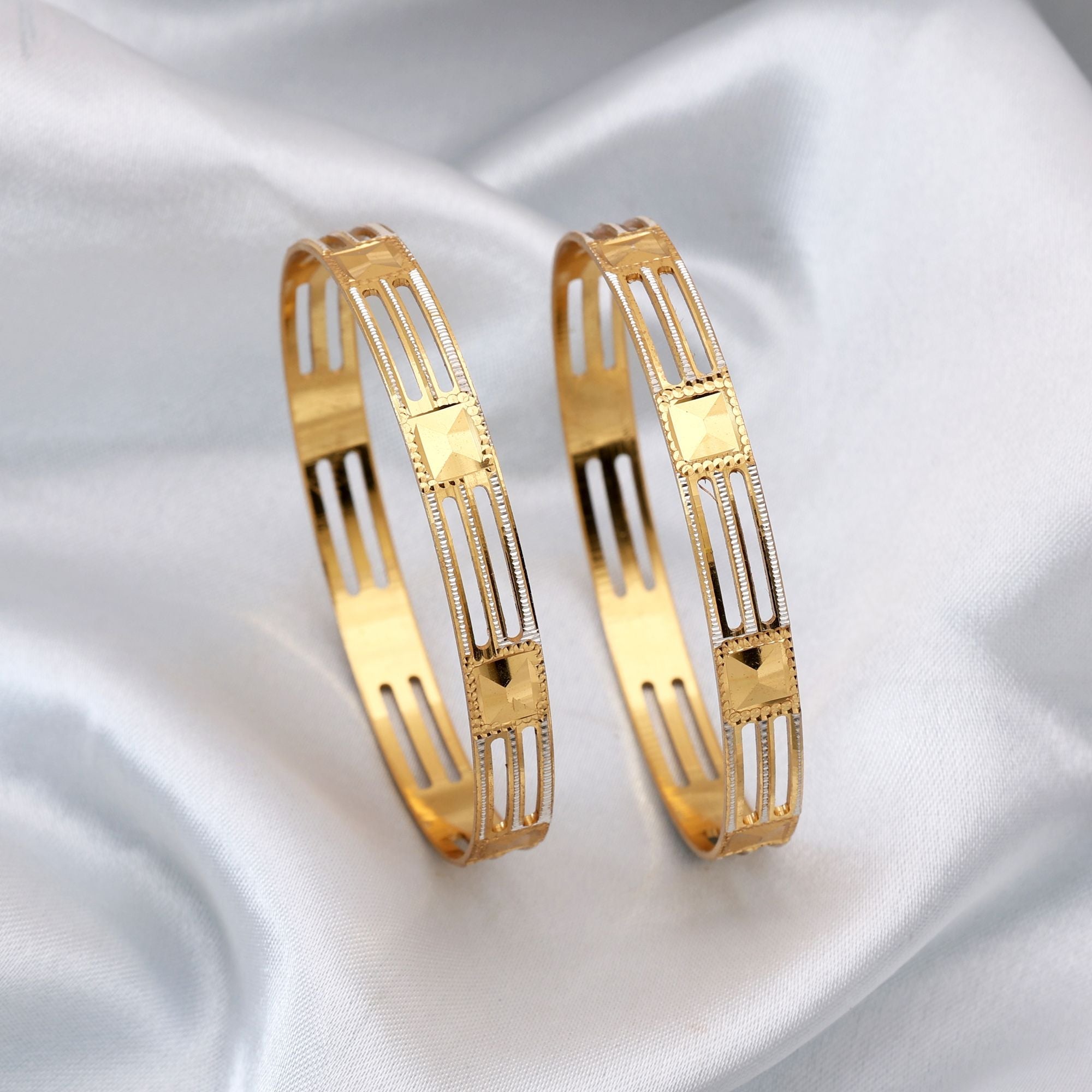 Gold Color 1 Pair Of Fashion Bangle (PLKB145GLD)