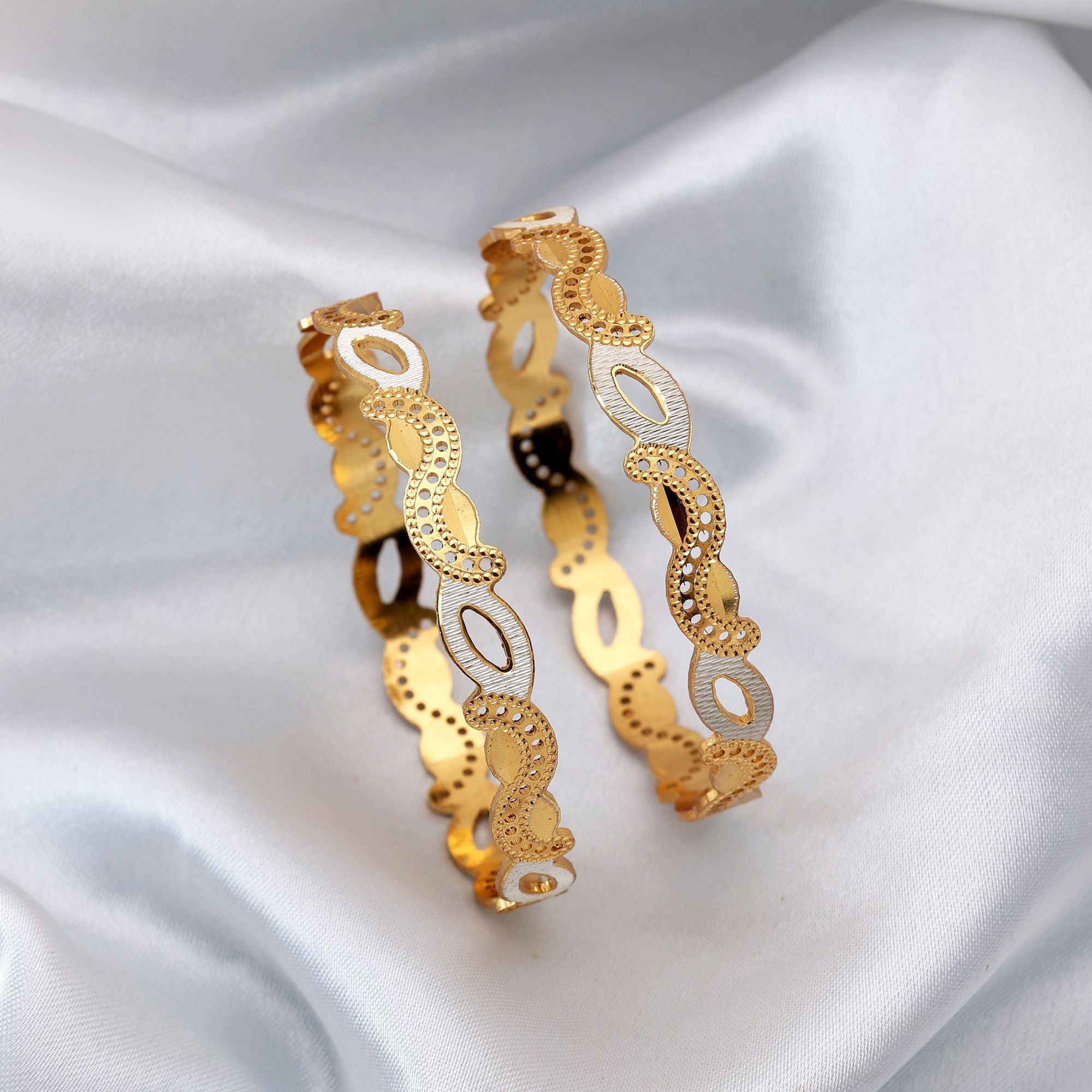Gold Color 1 Pair Of Fashion Bangle (PLKB146GLD)