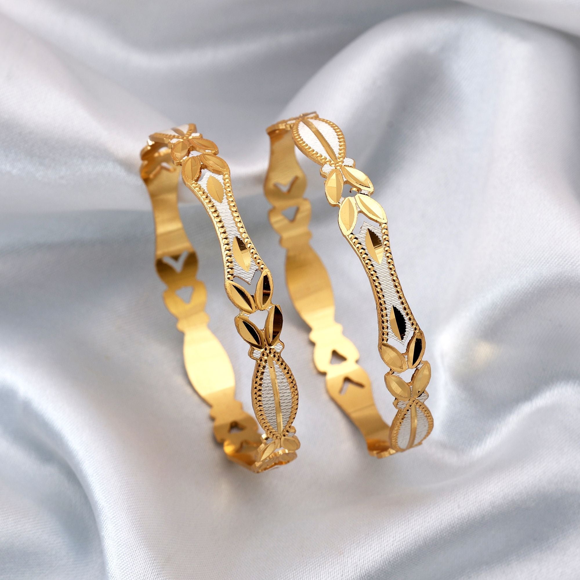 Gold Color 1 Pair Of Fashion Bangle (PLKB147GLD)