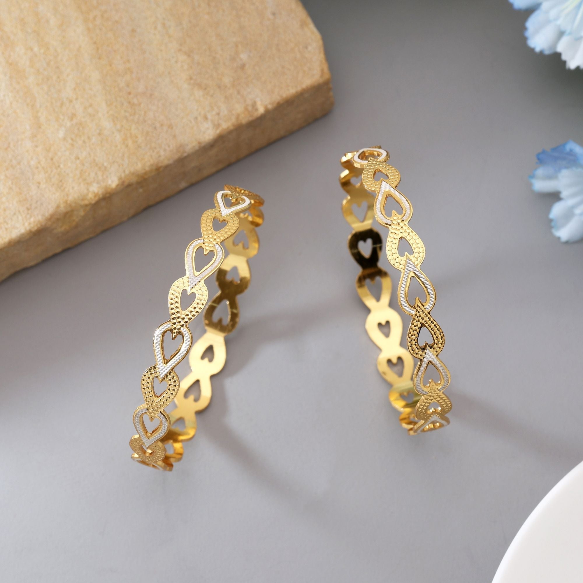 Gold Color 1 Pair Of Fashion Bangle (PLKB149GLD)