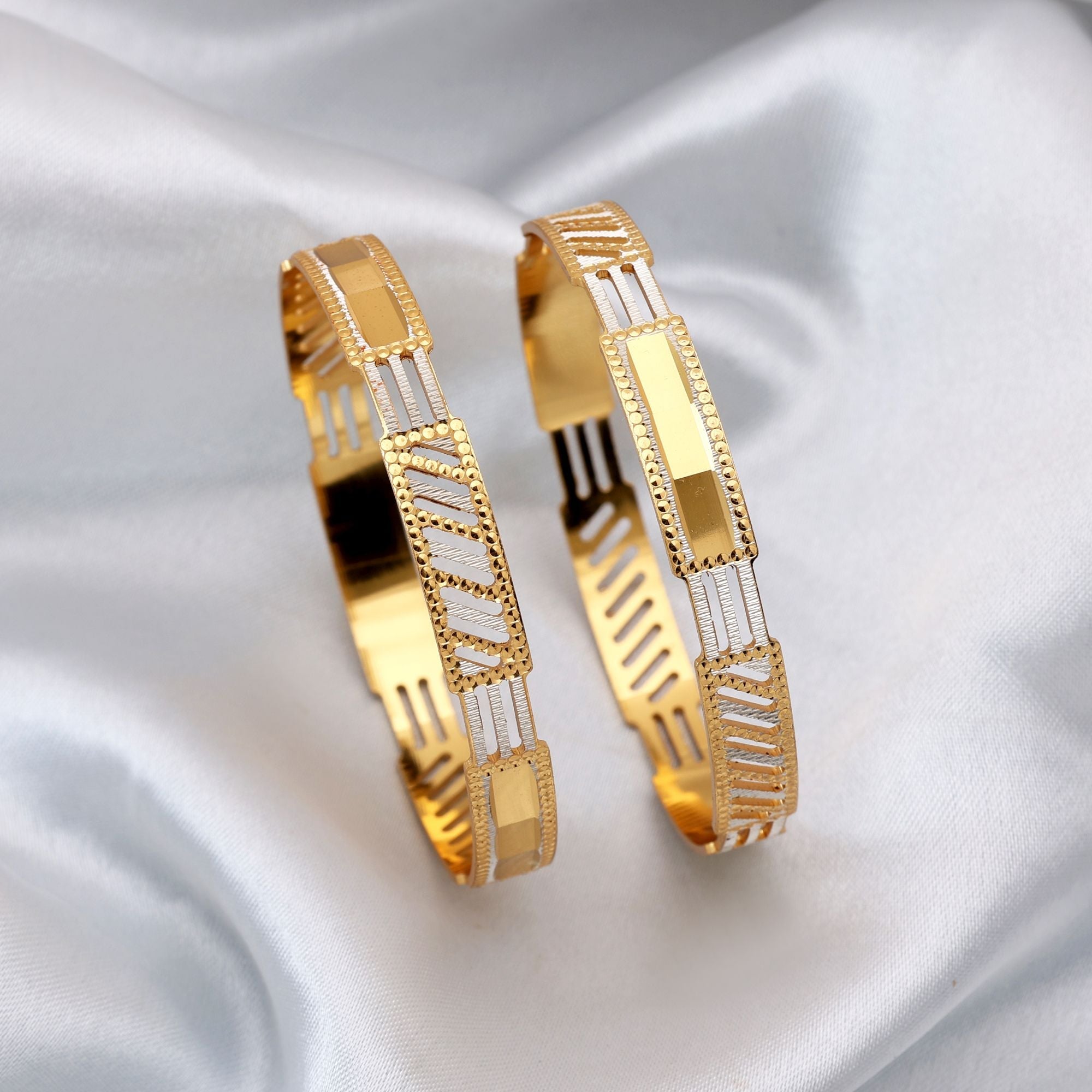 Gold Color 1 Pair Of Fashion Bangle (PLKB152GLD)