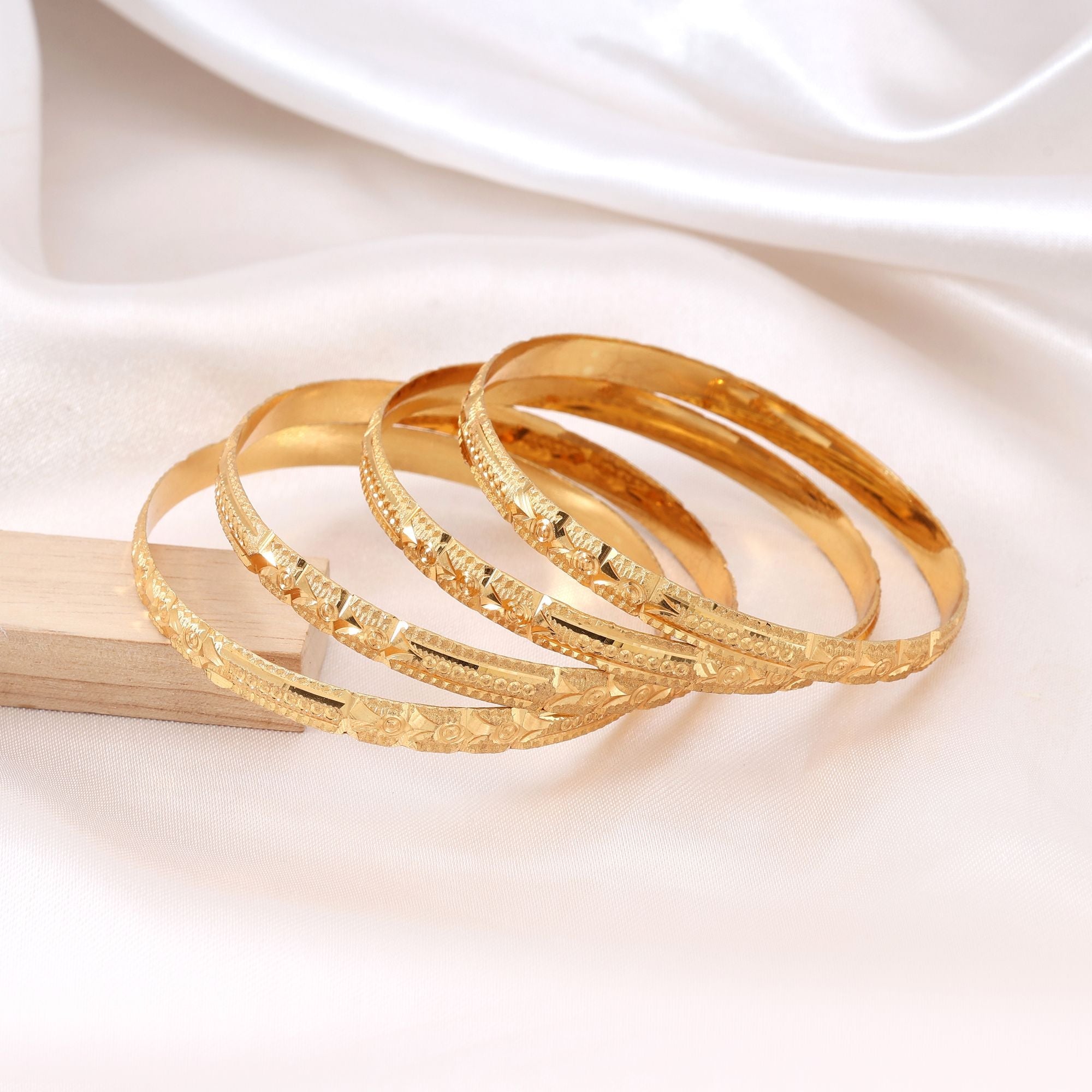 Gold Color 1 Set Of Fashion Bangle (PLKB162GLD)