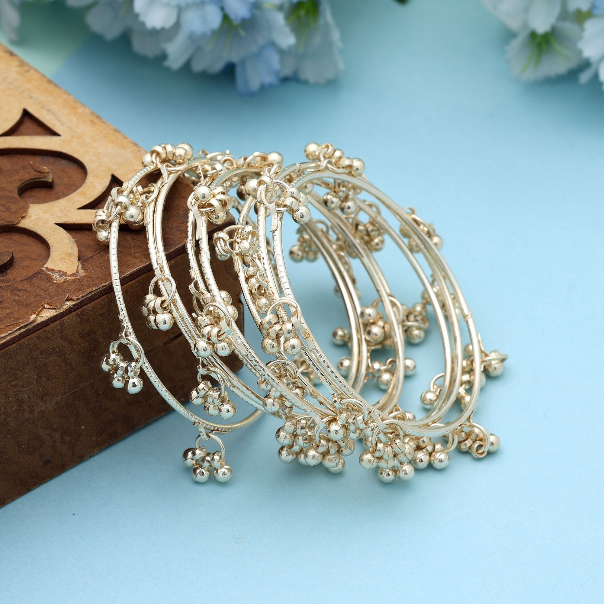 Gold Color 1 Set Of Kashmiri Bangle (PLKB169GLD)