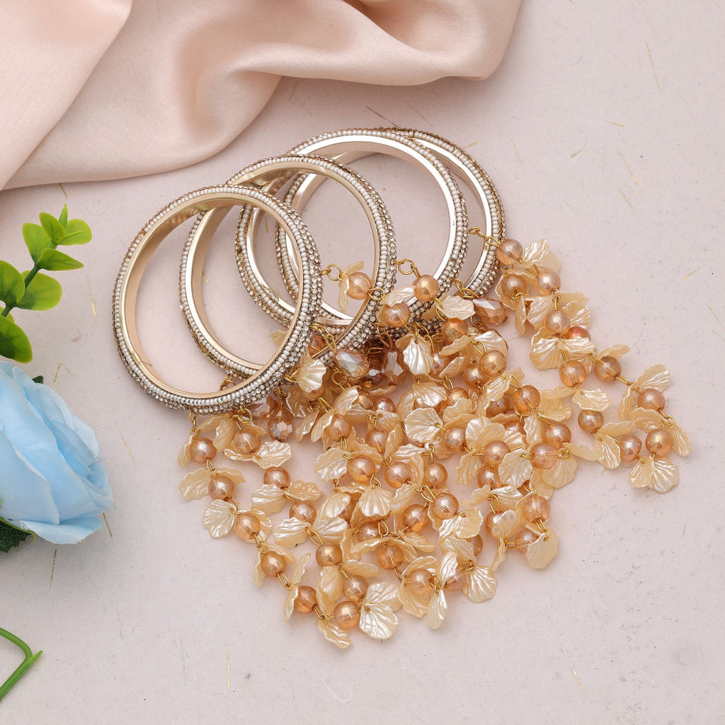 Gold Color 1 Set Of Fashion Bangle Size: 2.4 (PLKB172GLD-2.4)