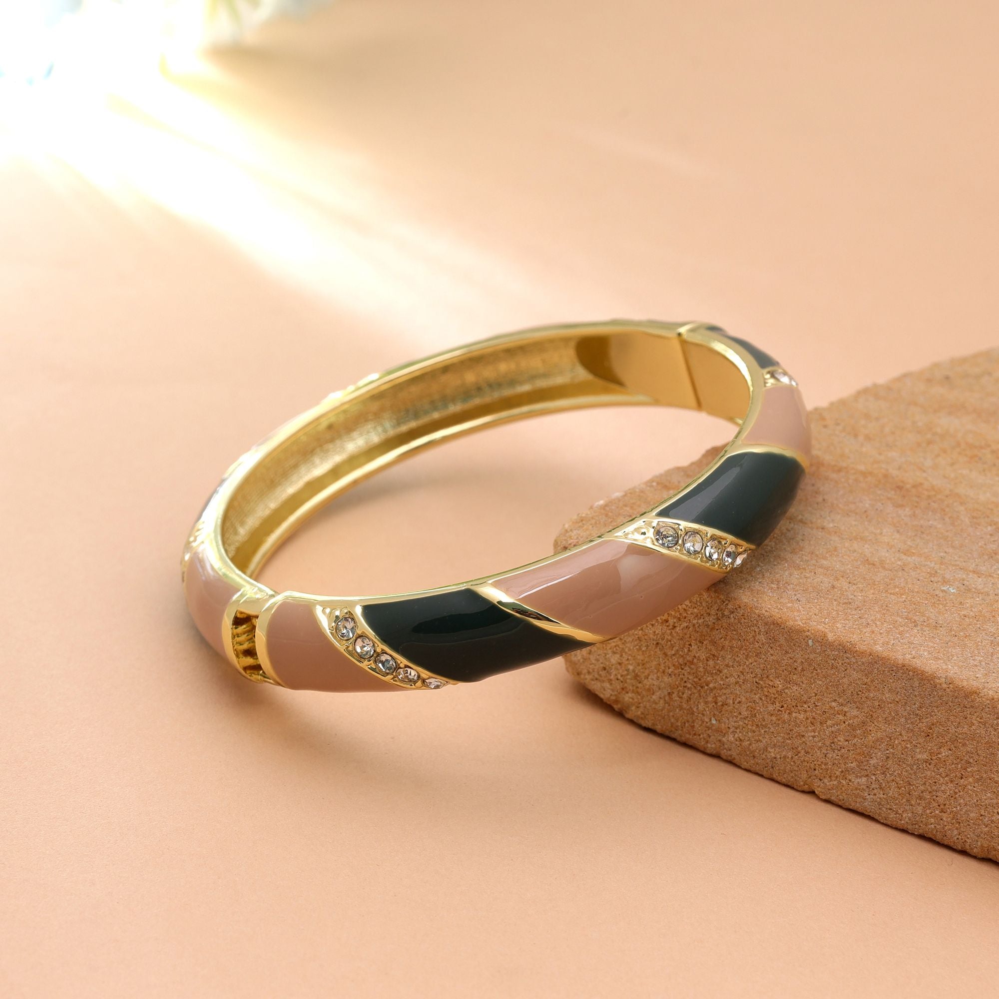 Peach Color Fashion Bangle with Modern Designer Finish