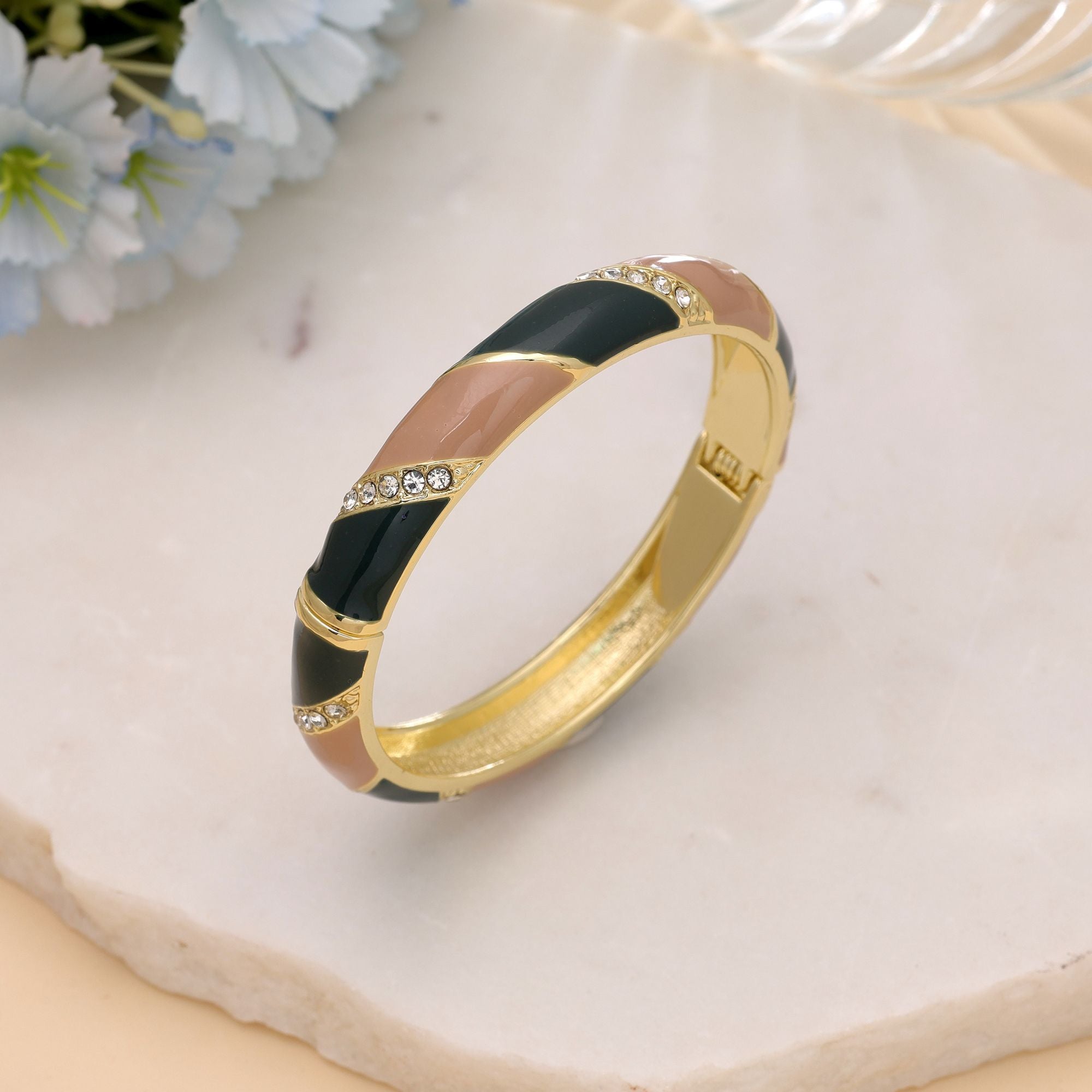 Peach Color Fashion Bangle with Modern Designer Finish