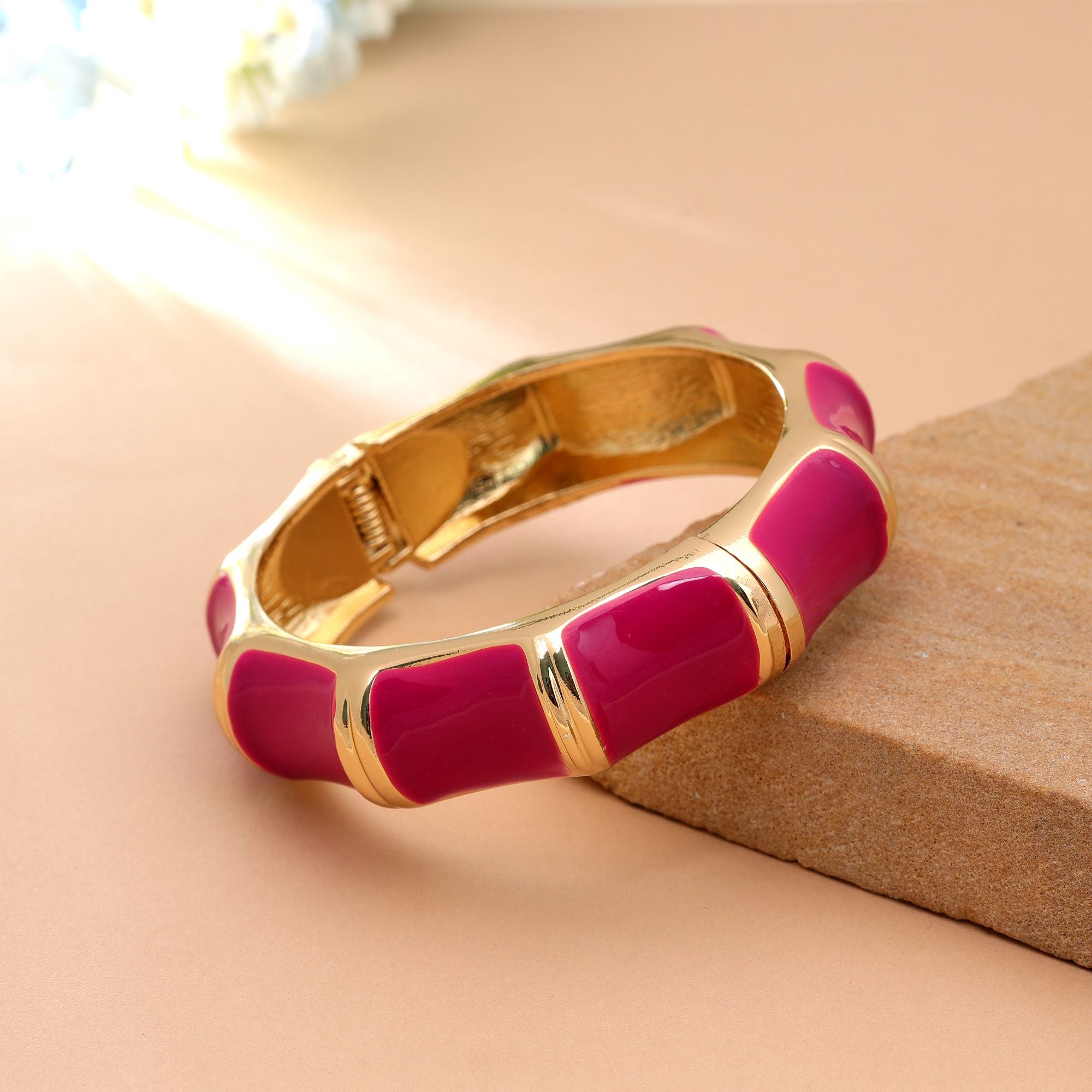 Pink Color Fashion Bangle with Trendy Everyday Style