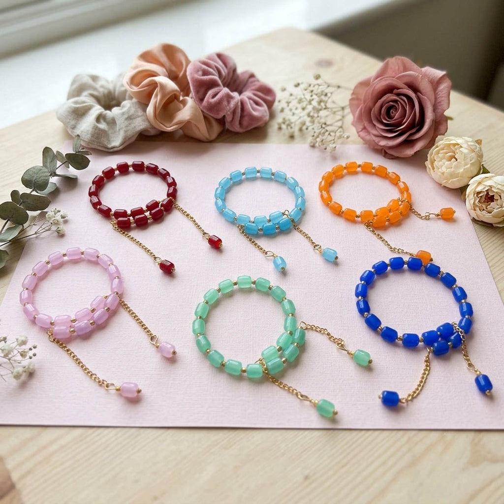 Multi Color Set of 12 Bracelet Rakhis Ethnic Style