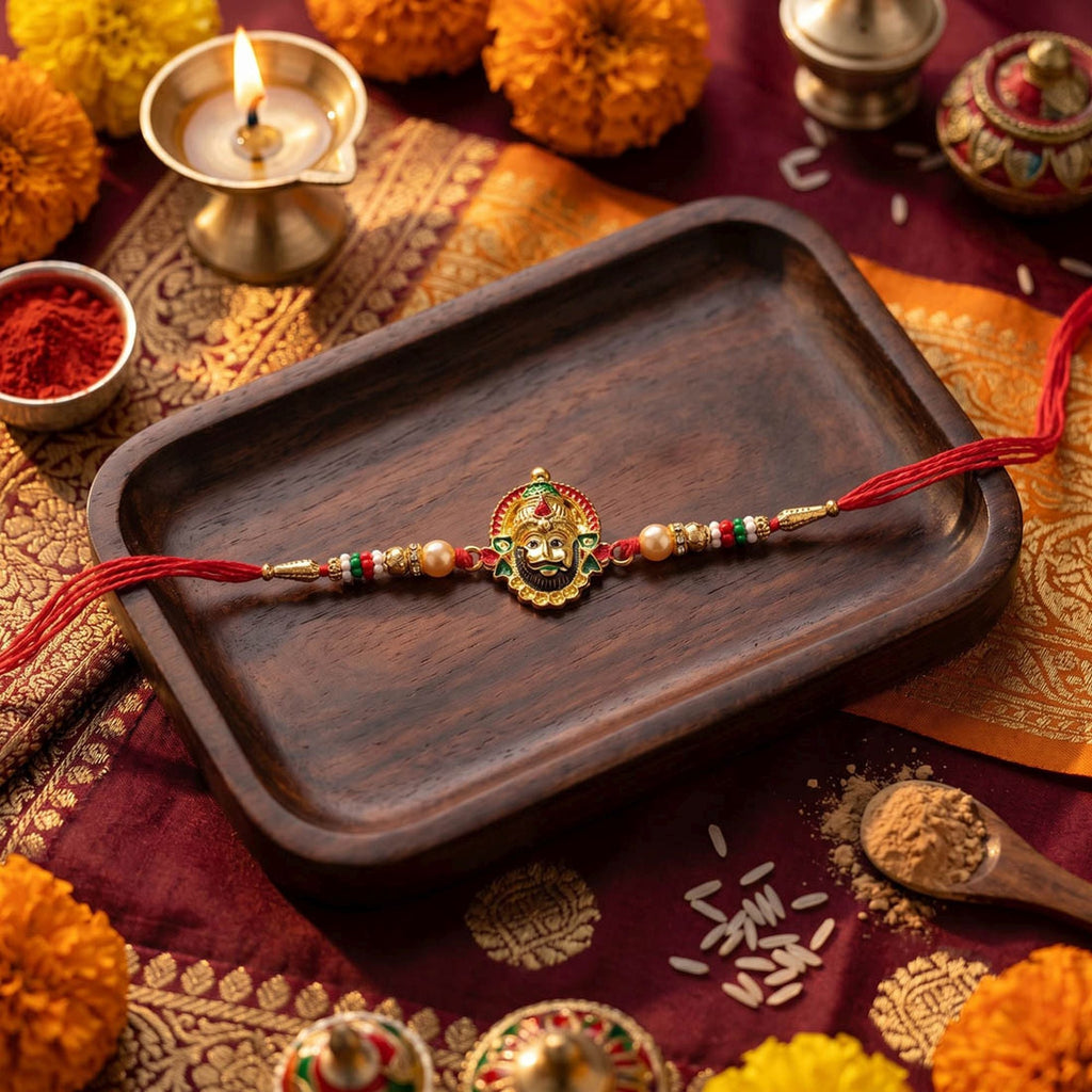 Multi Color Set of 3 Thread Rakhis Traditional Style