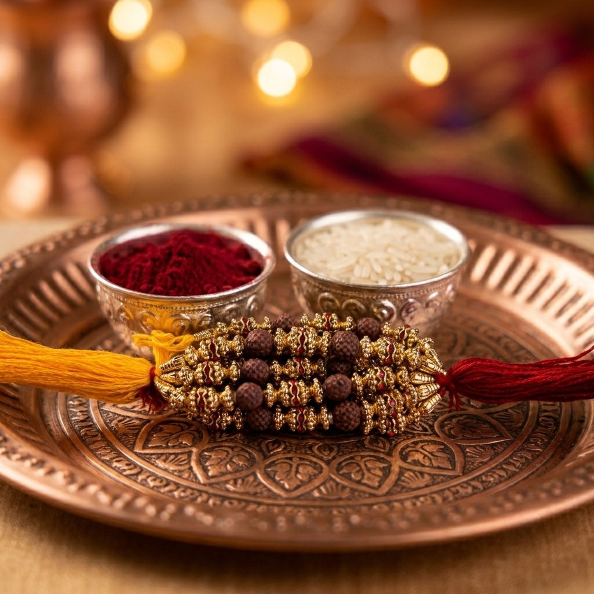 12 Pieces Combo Multi Color Divine Rudraksh Thread Rakhis