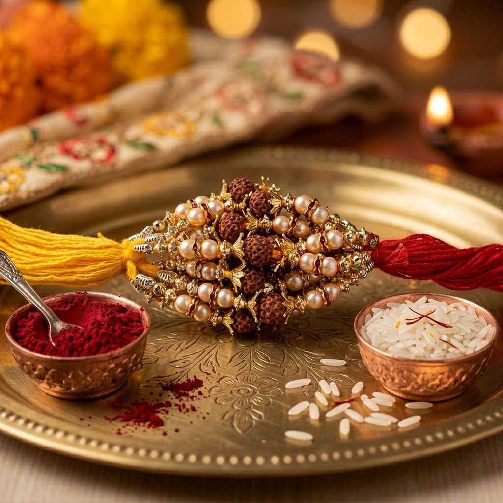 12 Pieces Combo Multi Color Rudraksh Religious Thread Rakhis