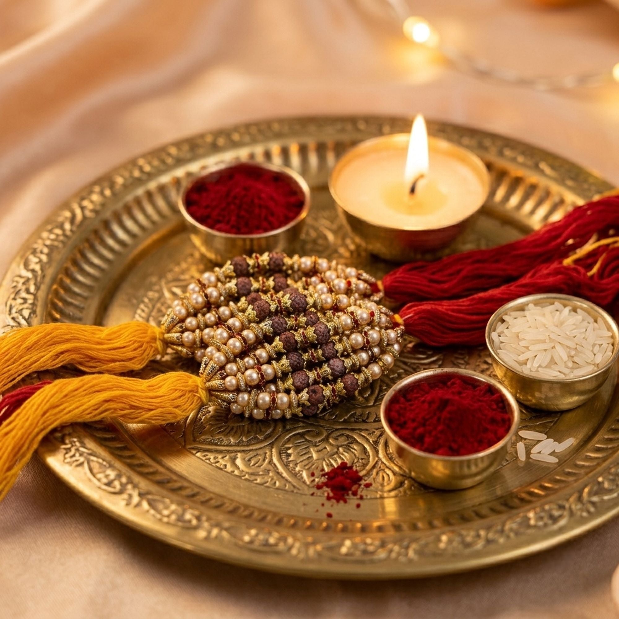 12 Pieces Combo Multi Color Devotional Rudraksh Rakhis