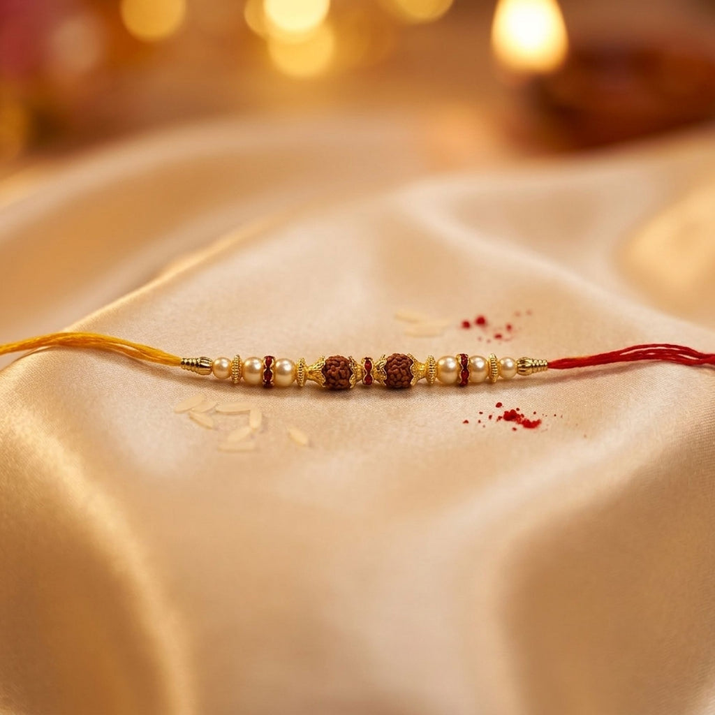 12 Pieces Combo Multi Color Devotional Rudraksh Rakhis