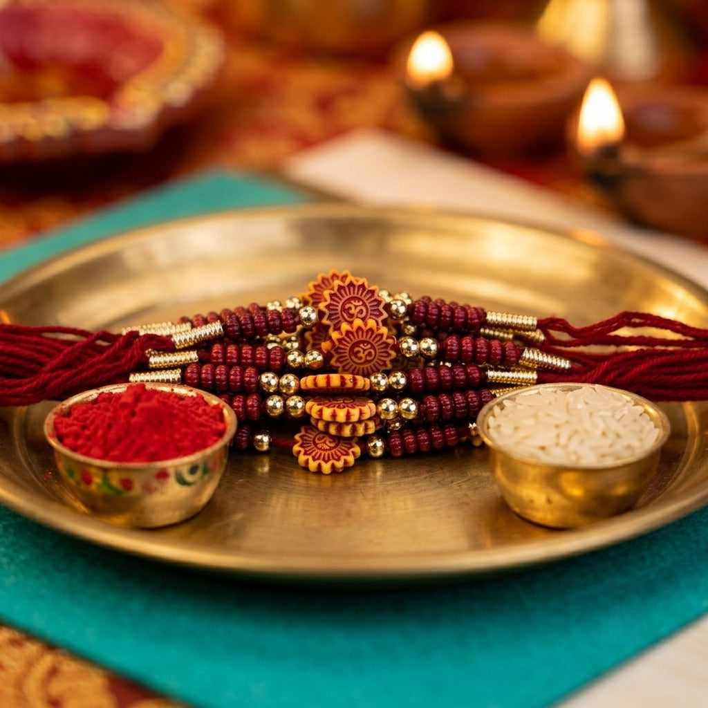 12 Pieces Combo Multi Color Om Religious Thread Rakhis