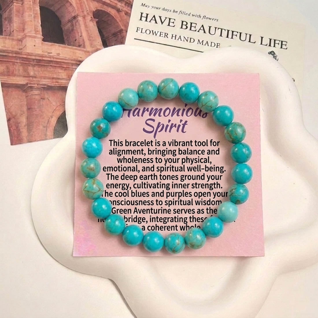 Turquoise Blue Color Communication And Good Luck Natural Stone Bracelet