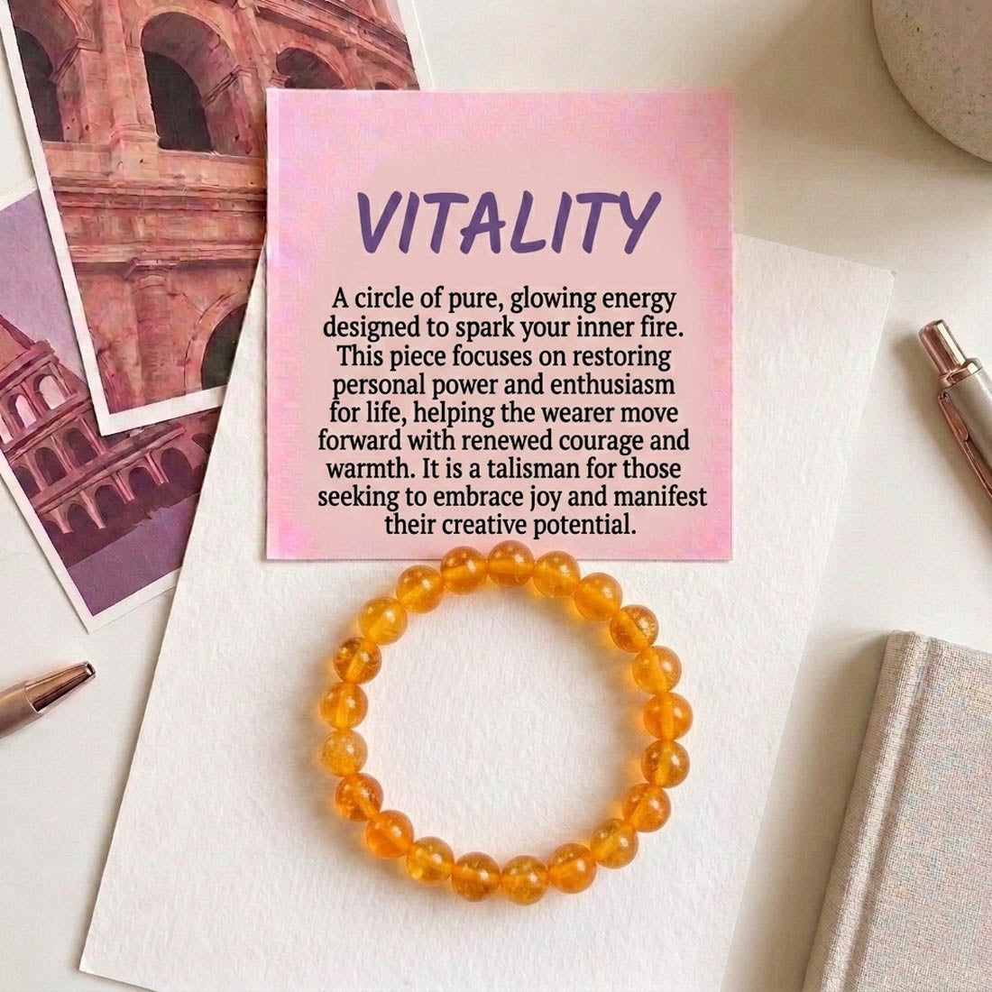 Mustard Yellow Color Citrine Natural Stone Bracelet
