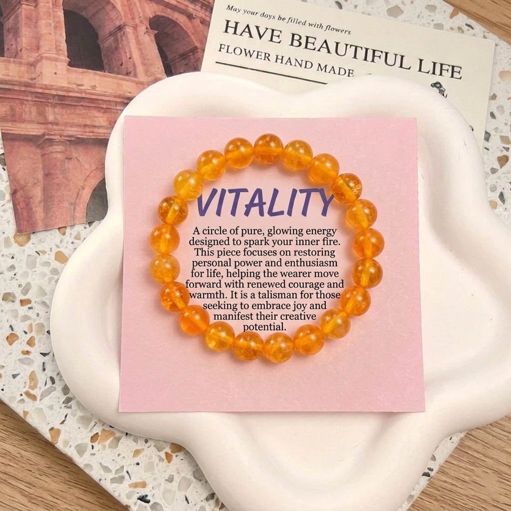 Mustard Yellow Color Citrine Natural Stone Bracelet