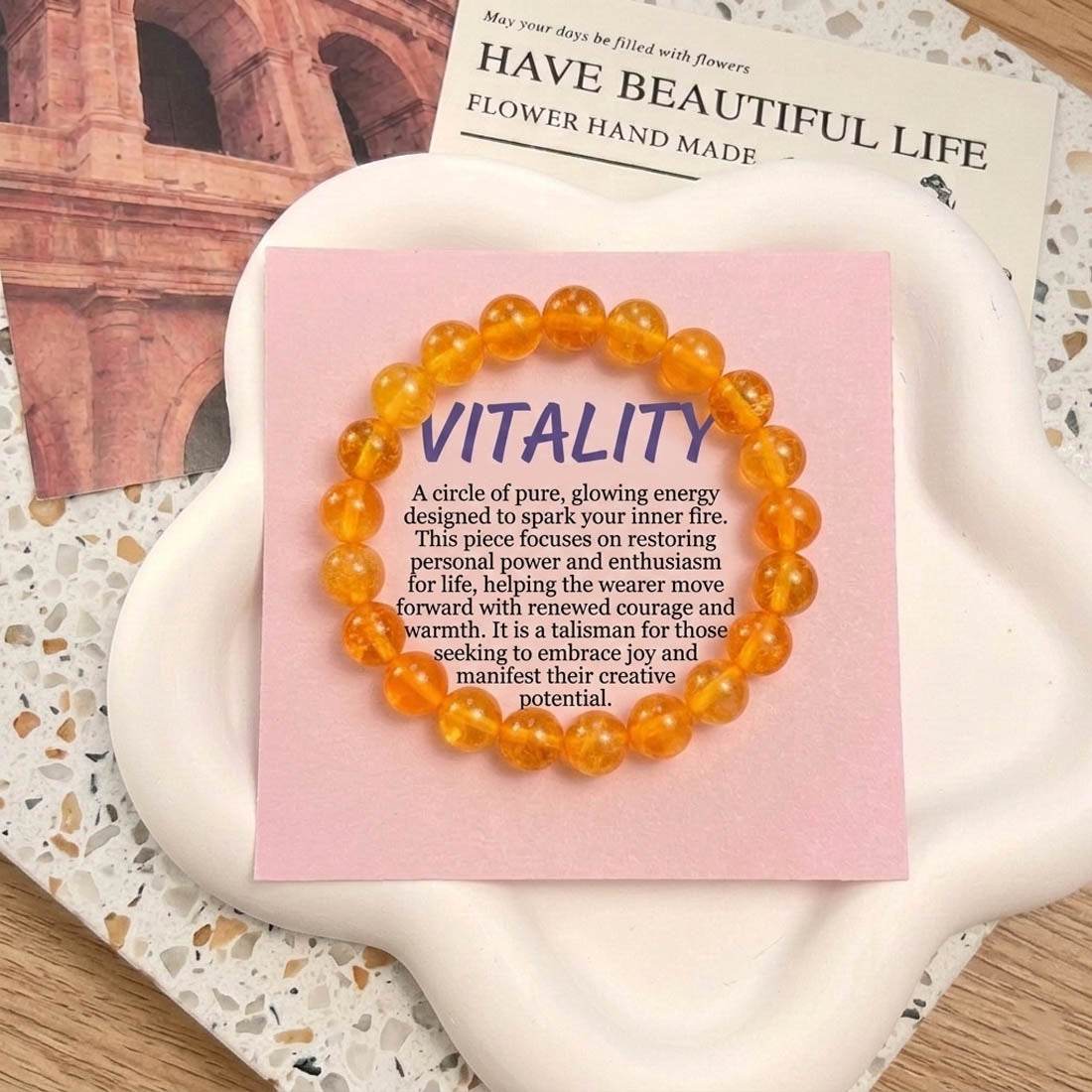 Mustard Yellow Color Citrine Natural Stone Bracelet