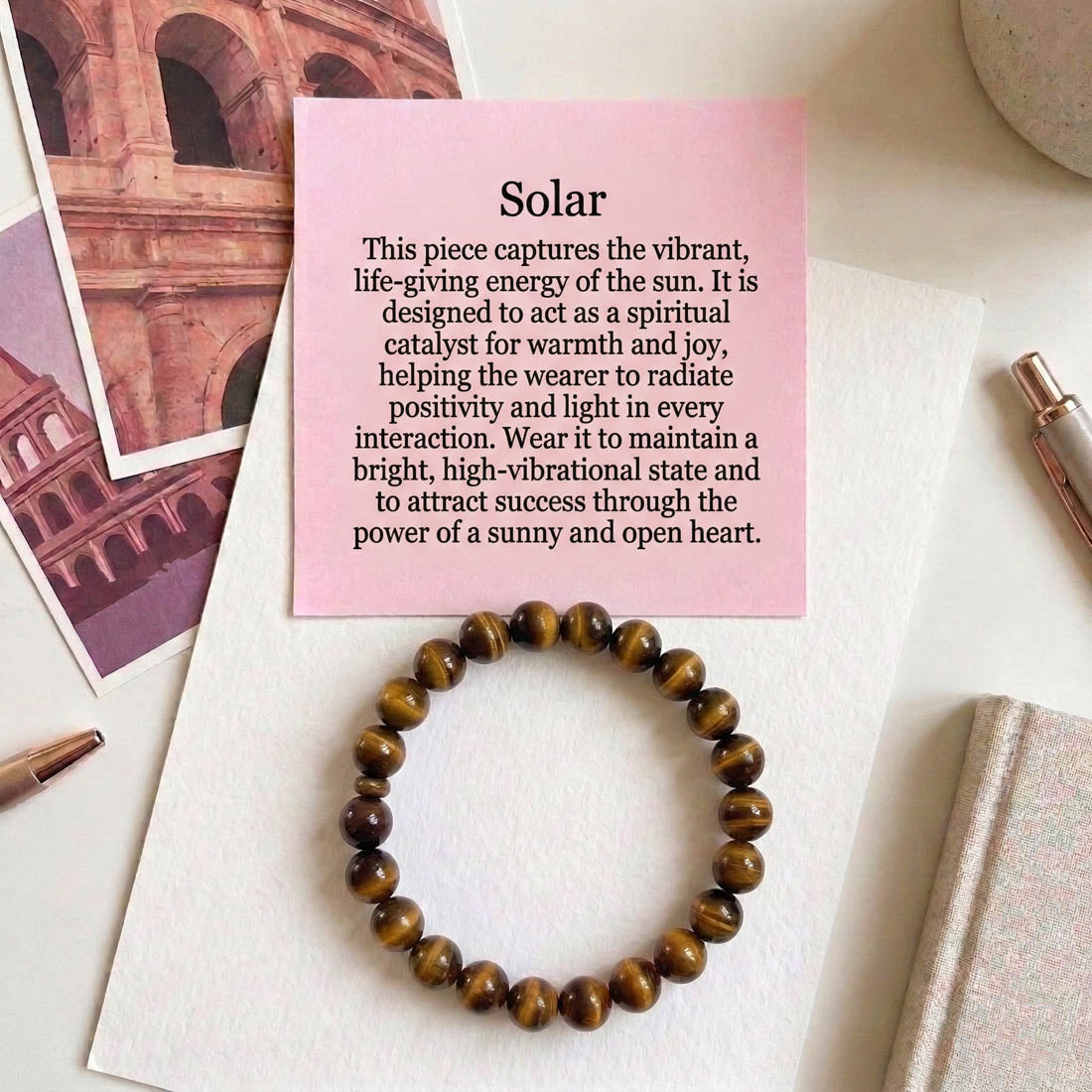 Brown Color Tiger Eye Natural Stone Bracelet