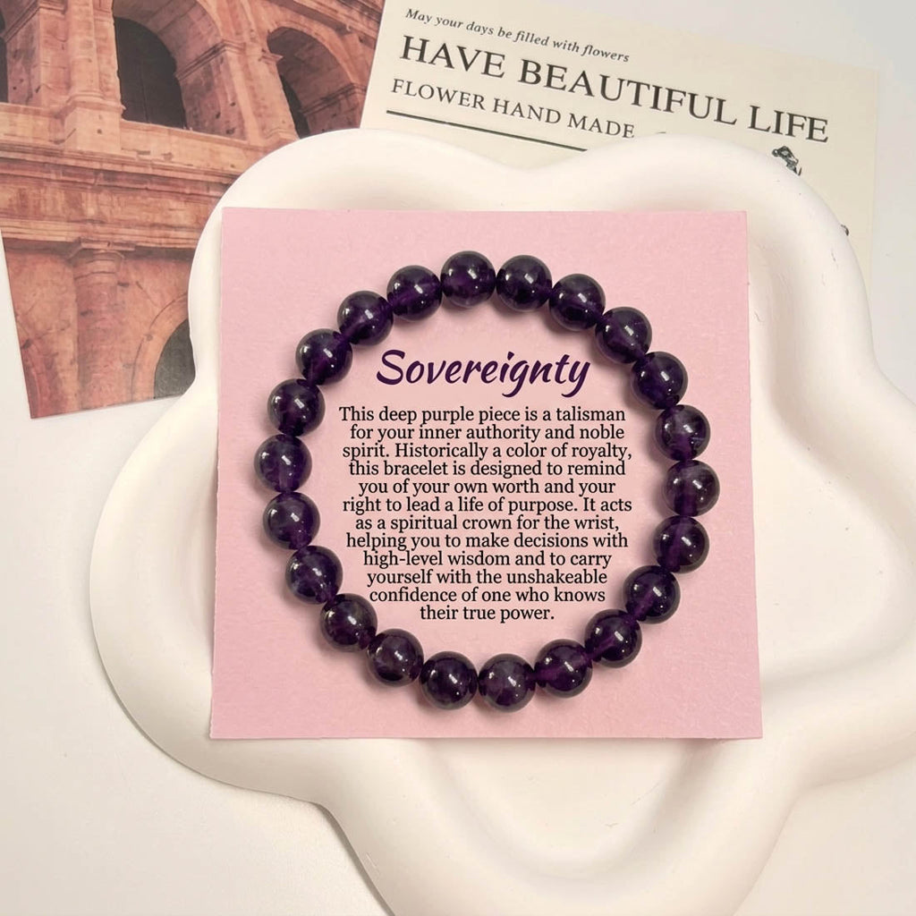 Purple Color Amethyst Round Stone Bracelet