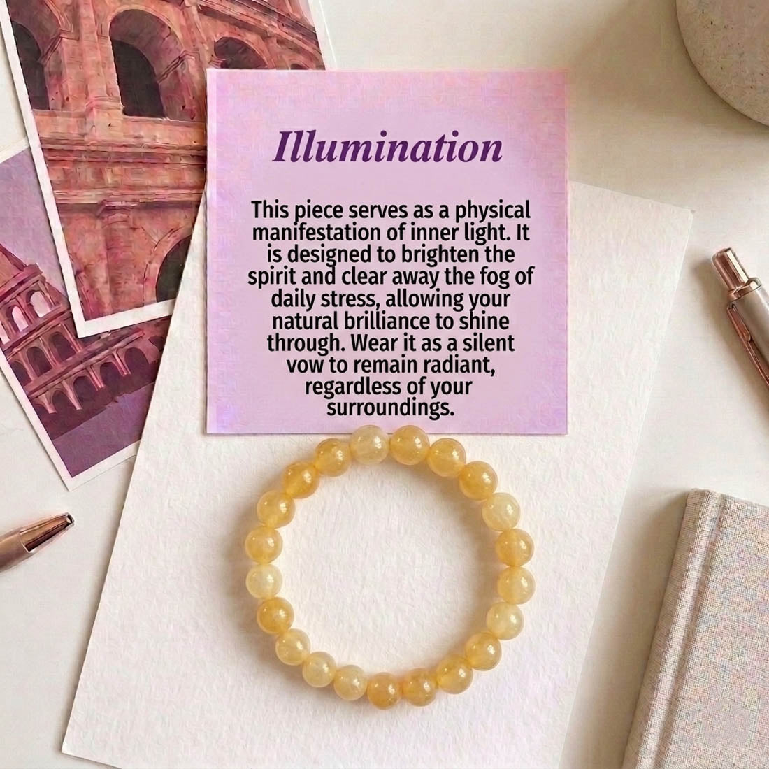 Yellow Color Calcite Stone Bracelet