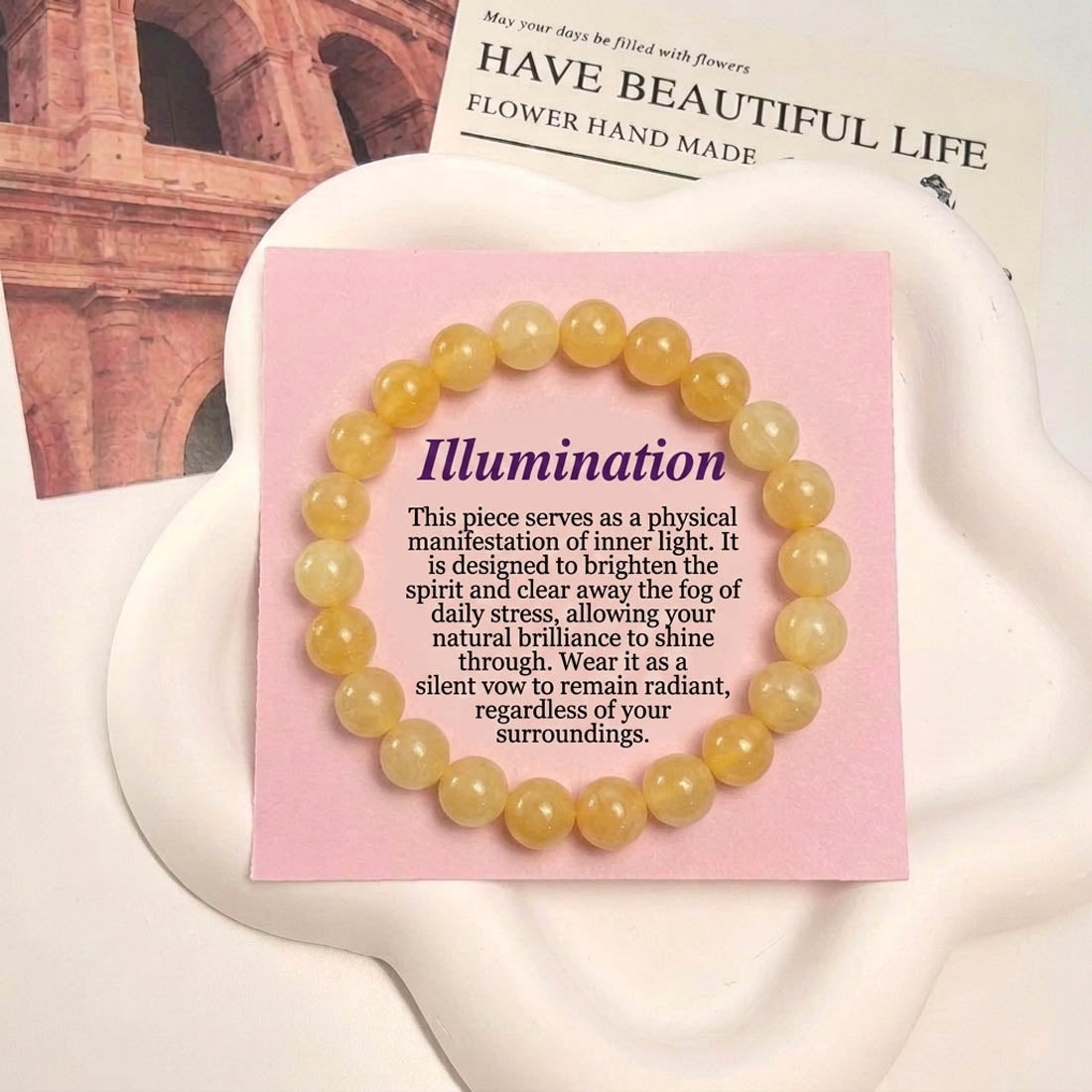 Yellow Color Calcite Stone Bracelet