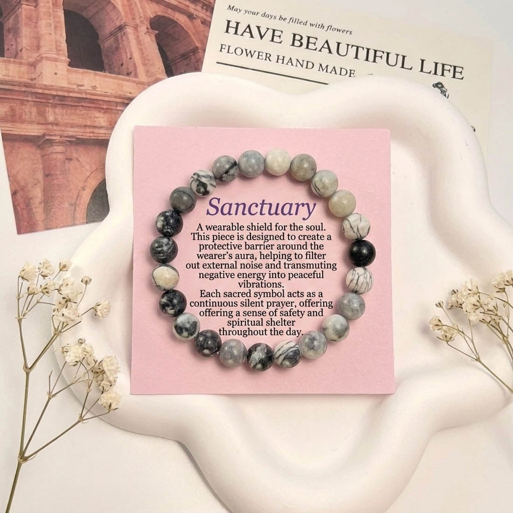 Grey Color Jasper Stone Bracelet