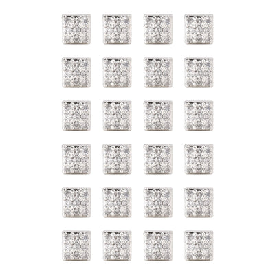 Silver Color 12 Pairs Sparkling American Diamond Stud Earrings Combo For Wedding Collection