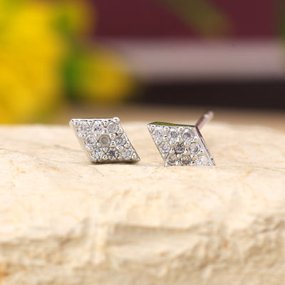 Silver Color 12 Pairs Shining Stone American Diamond Stud Earrings Combo For Party Wear