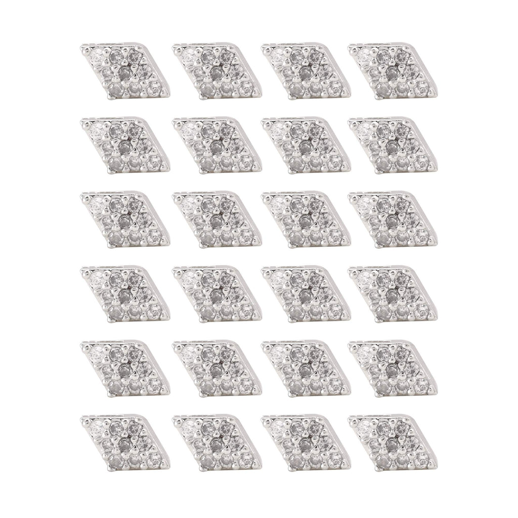 Silver Color 12 Pairs Shining Stone American Diamond Stud Earrings Combo For Party Wear
