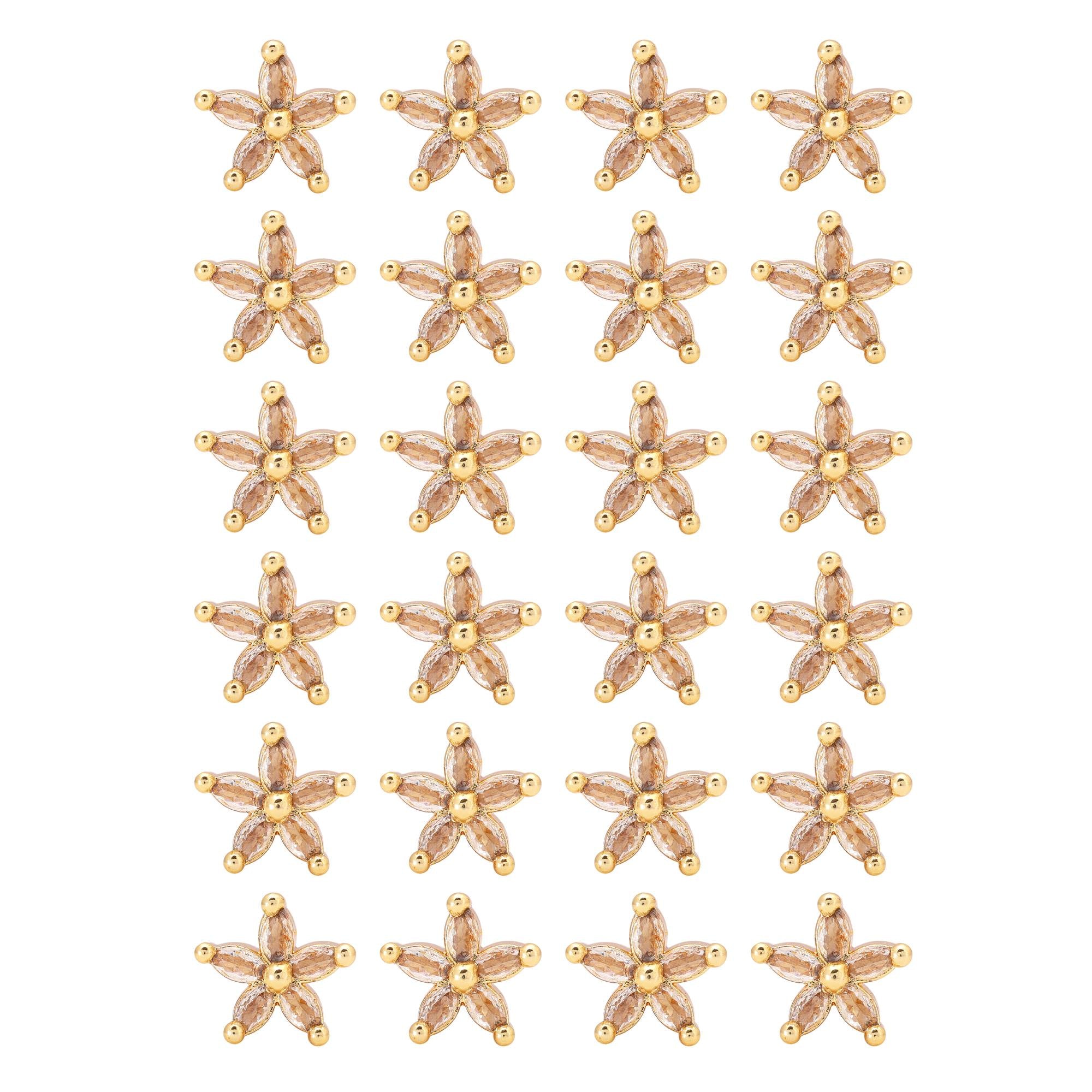 Gold Color 12 Pairs Glamorous American Diamond Stud Earrings Combo For Festive Functions