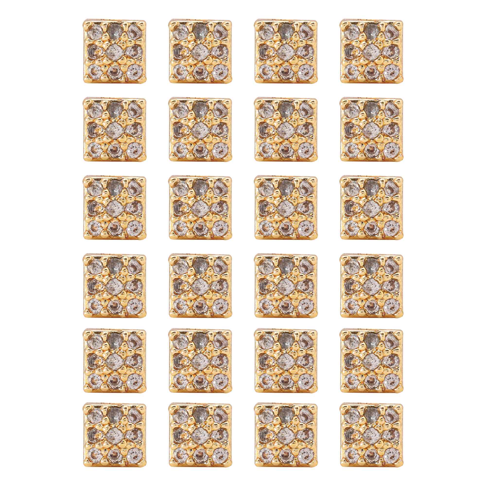 Gold Color 12 Pairs Premium Stone American Diamond Stud Earrings Combo For Wedding Jewelry