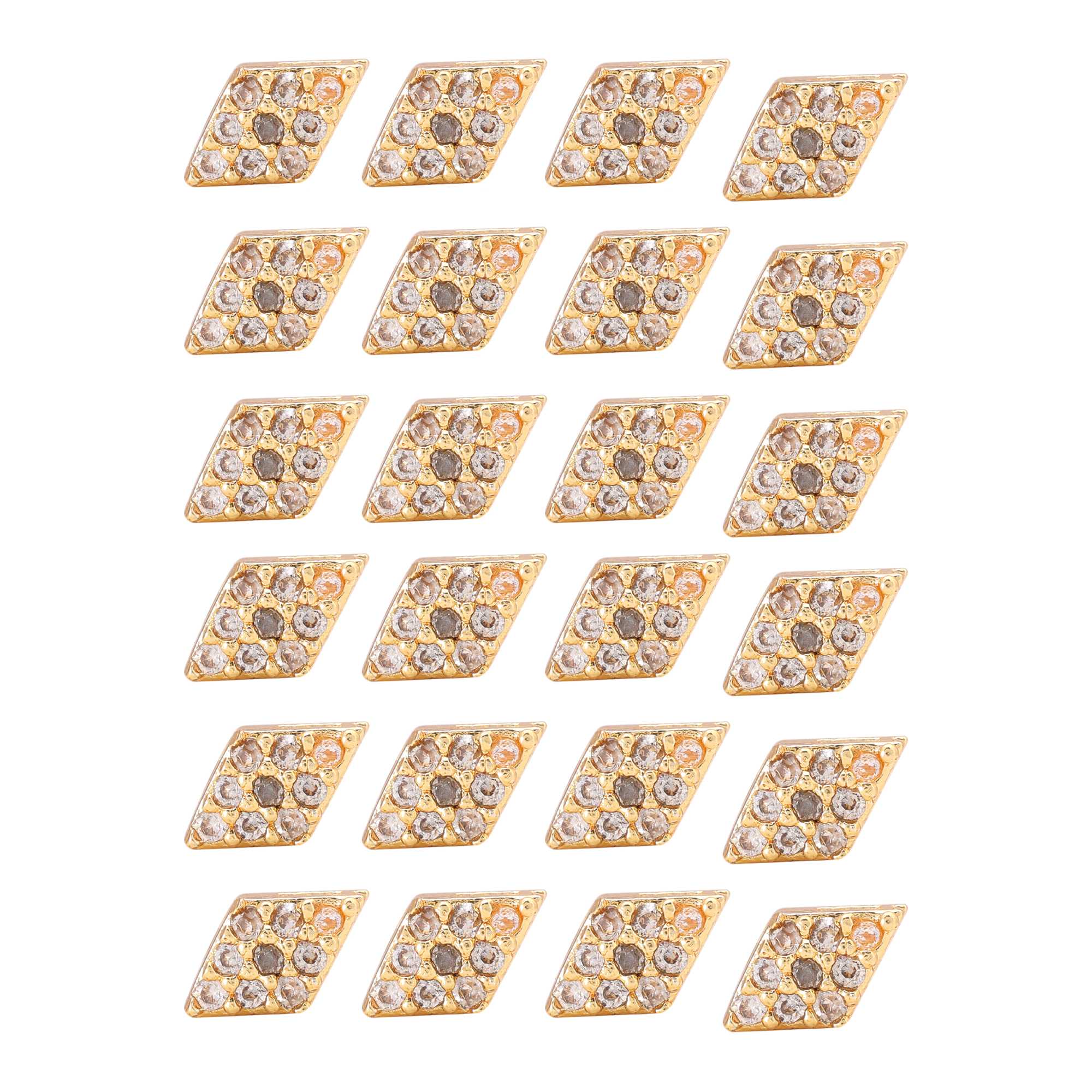 Gold Color 12 Pairs Classic Shimmer American Diamond Stud Earrings Combo For Daily Fashion