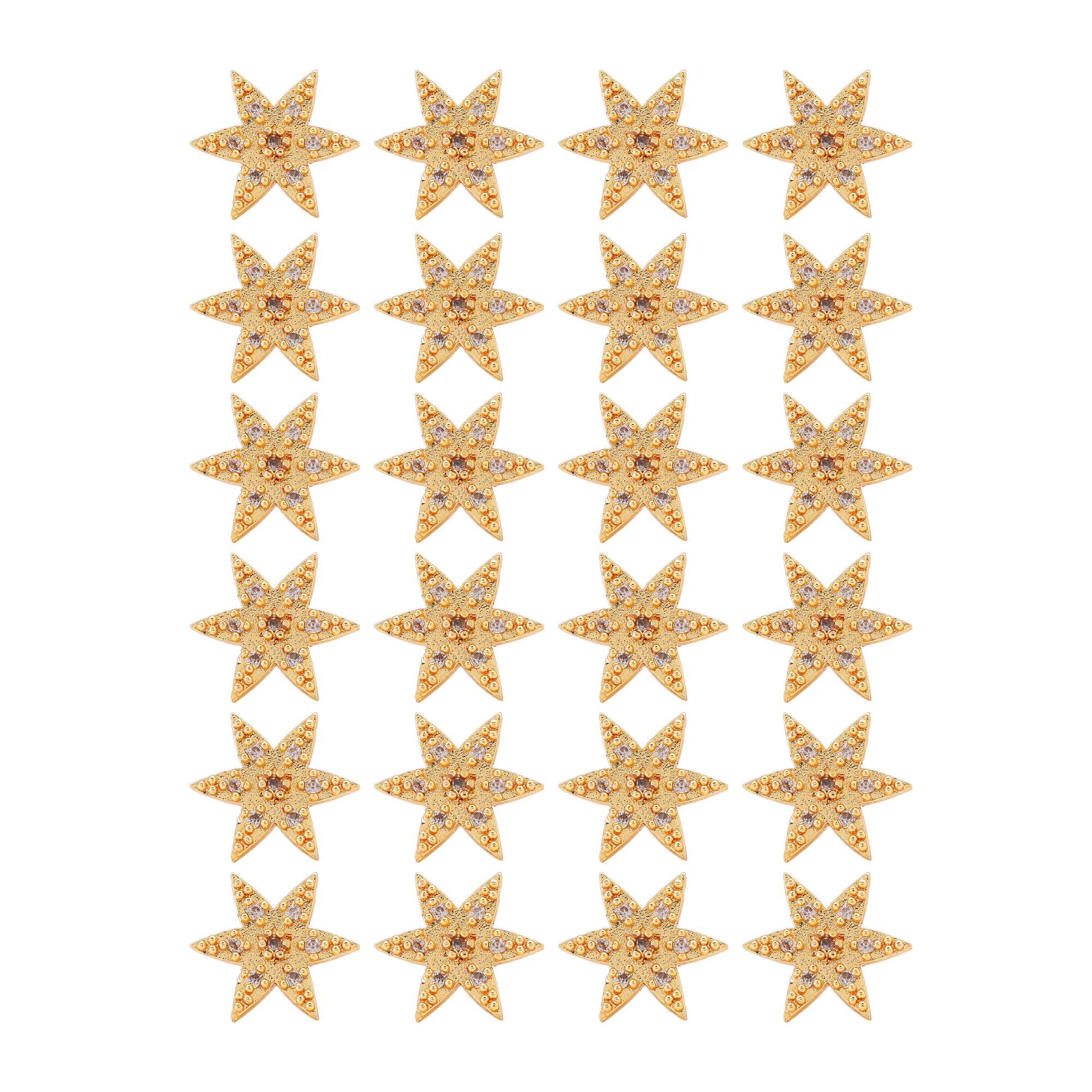 Gold Color 12 Pairs Designer American Diamond Stud Earrings Combo For Traditional Look