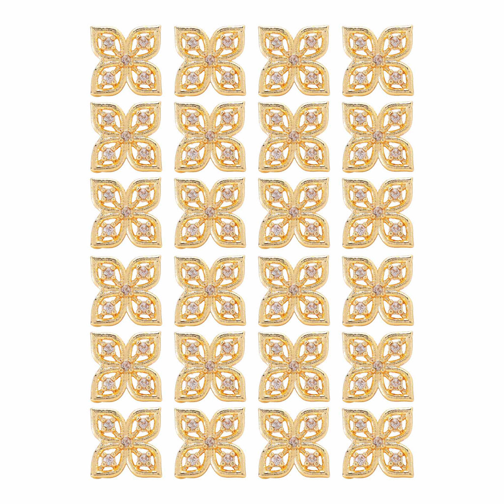Gold Color 12 Pairs Beautiful Bridal American Diamond Stud Earrings Combo For Party Wear