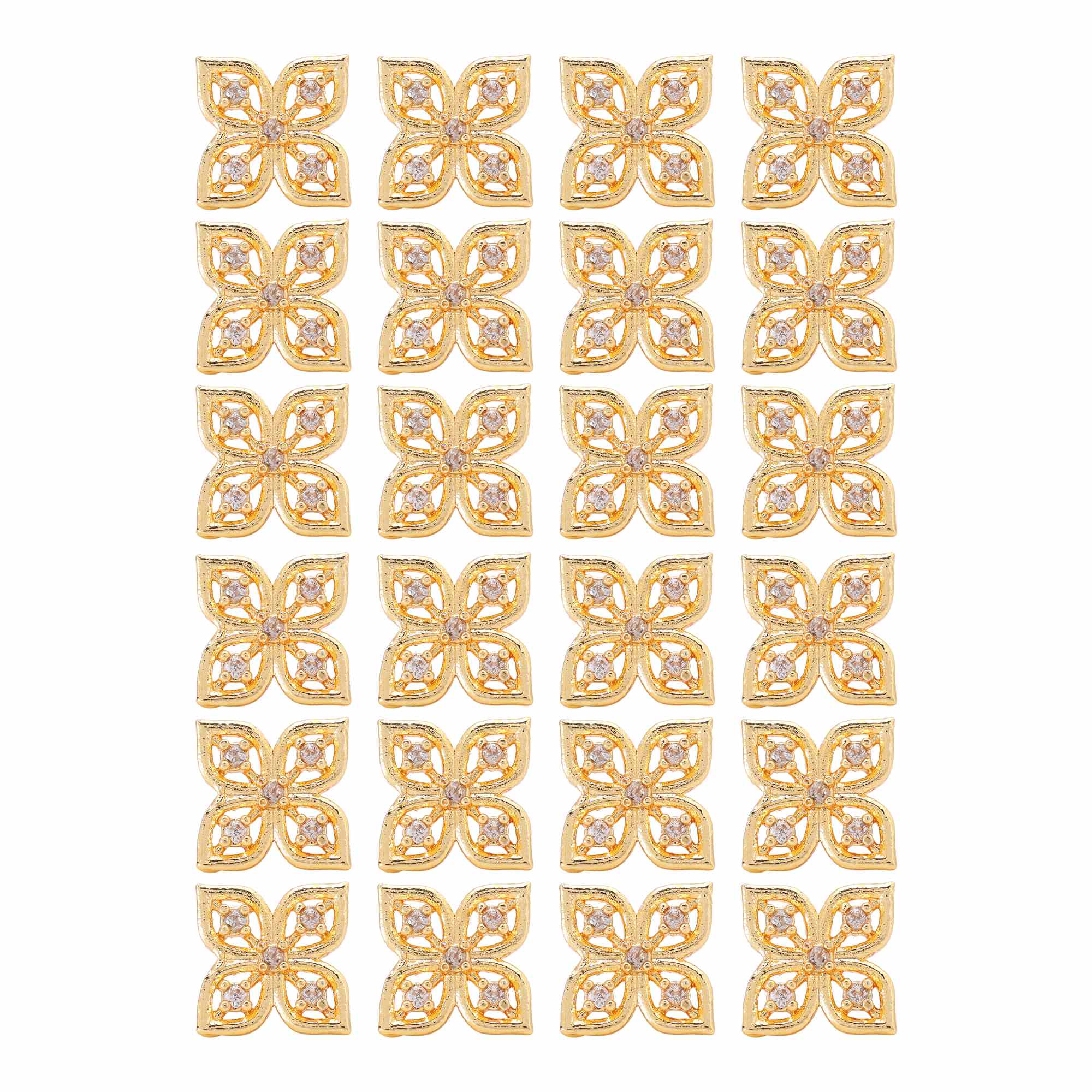 Gold Color 12 Pairs Beautiful Bridal American Diamond Stud Earrings Combo For Party Wear