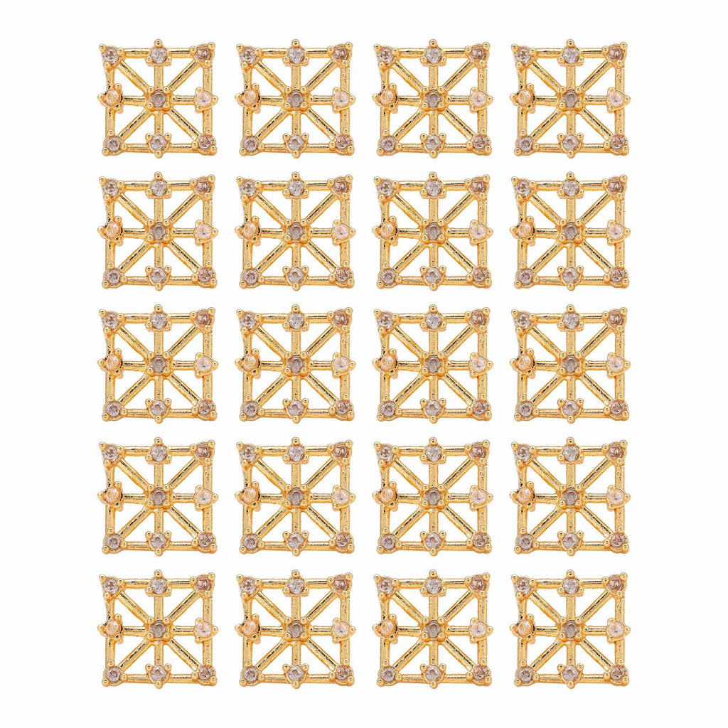 Gold Color 10 Pairs Elegant American Diamond Stud Earrings Combo For Wedding And Gifting