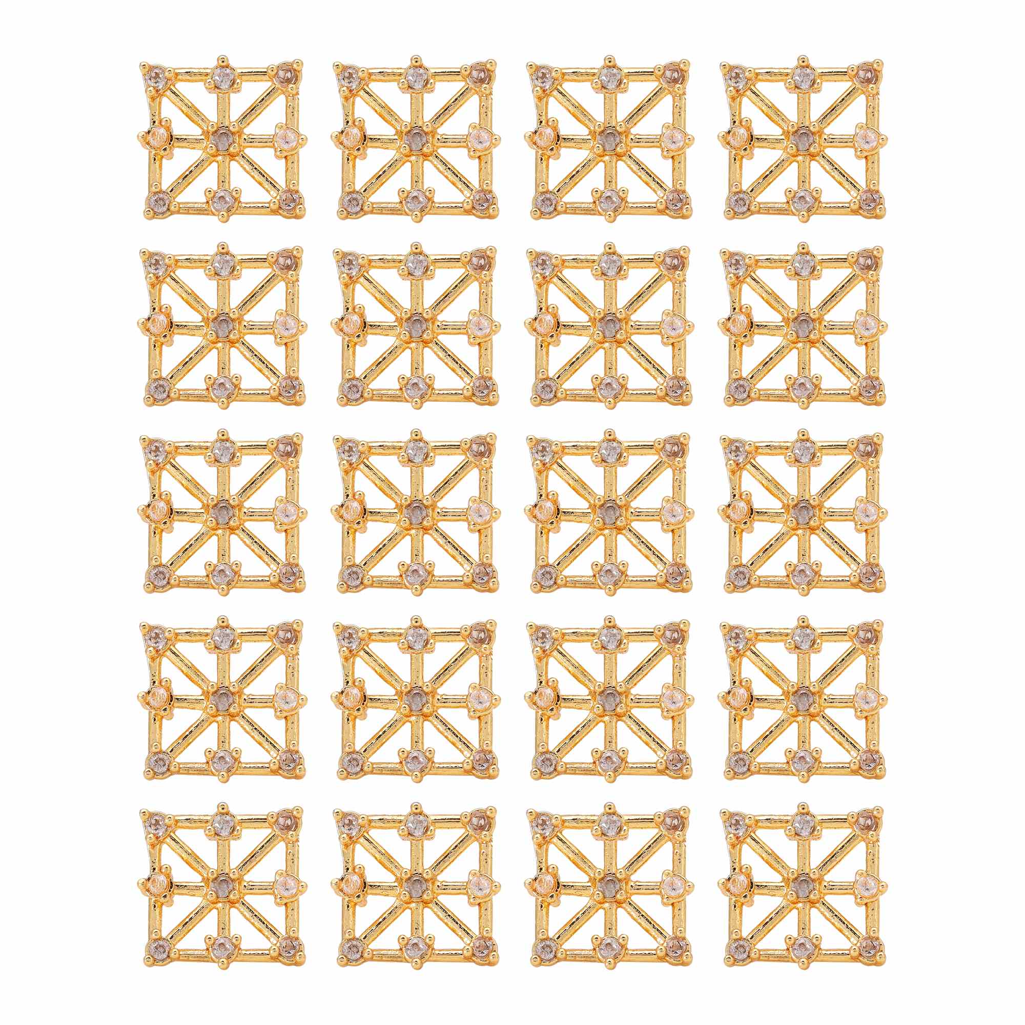 Gold Color 10 Pairs Elegant American Diamond Stud Earrings Combo For Wedding And Gifting