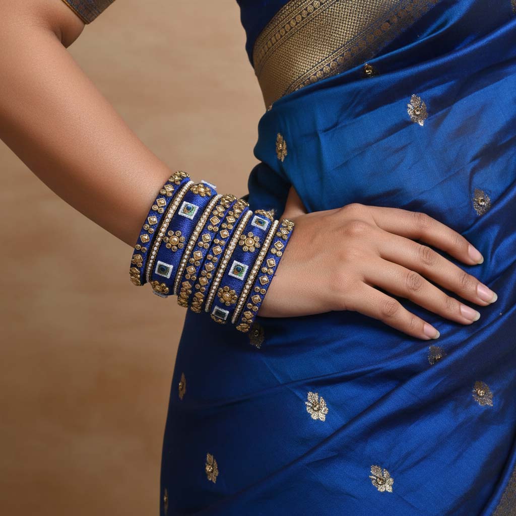 Blue Color 1 Set Of Thread Bangle