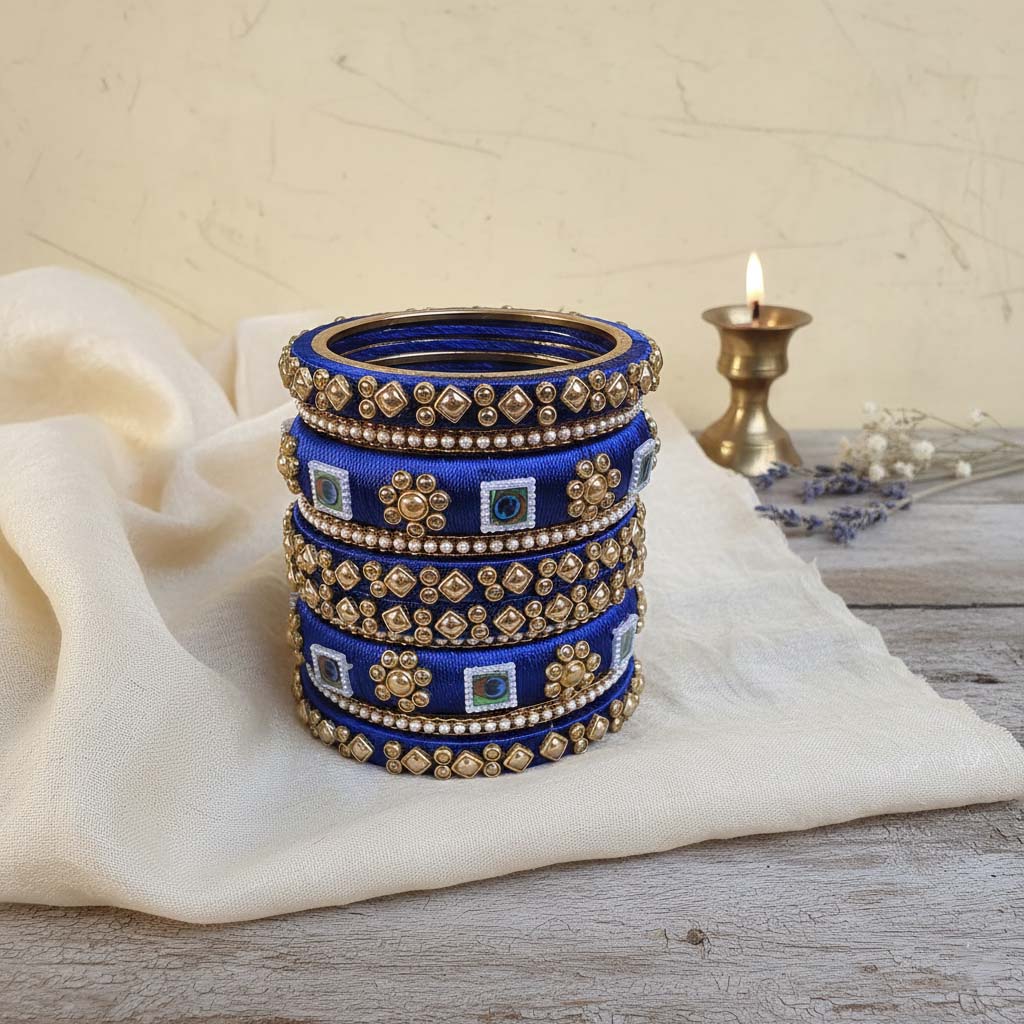 Blue Color 1 Set Of Thread Bangle