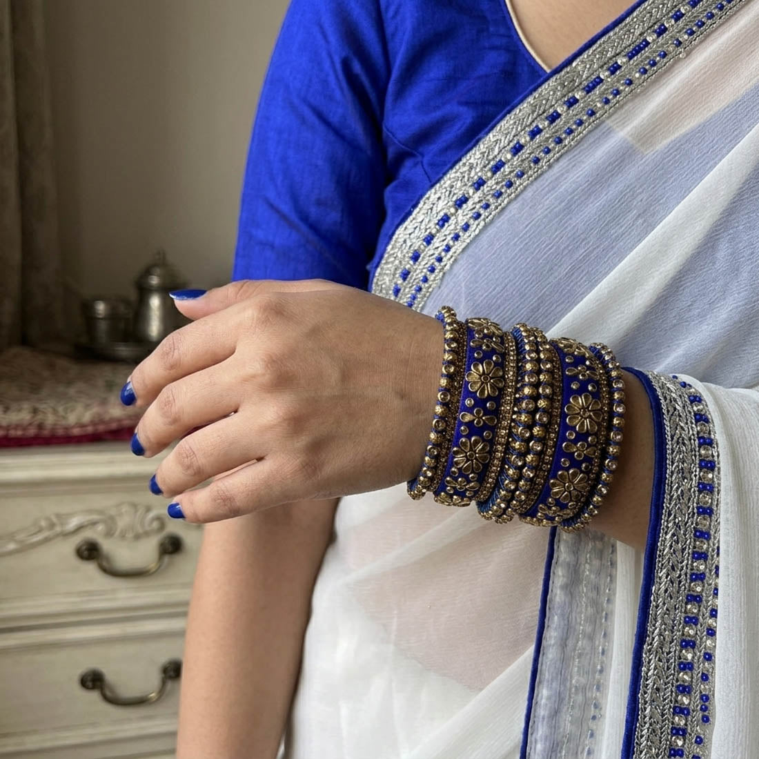 Blue Color 1 Set Of Bangle Stylish Daily Wear Jewelry