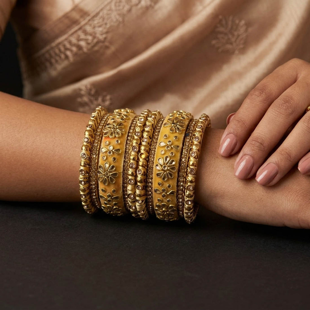 Gold Color 1 Set Of Bangle Festive Designer Jewelry