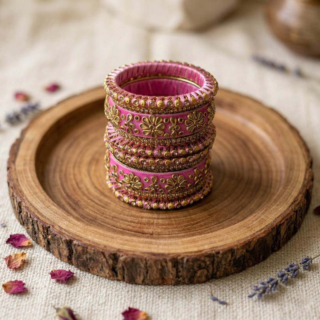 Pink Color 1 Set Of Bangle Designer Party Wear Jewelry
